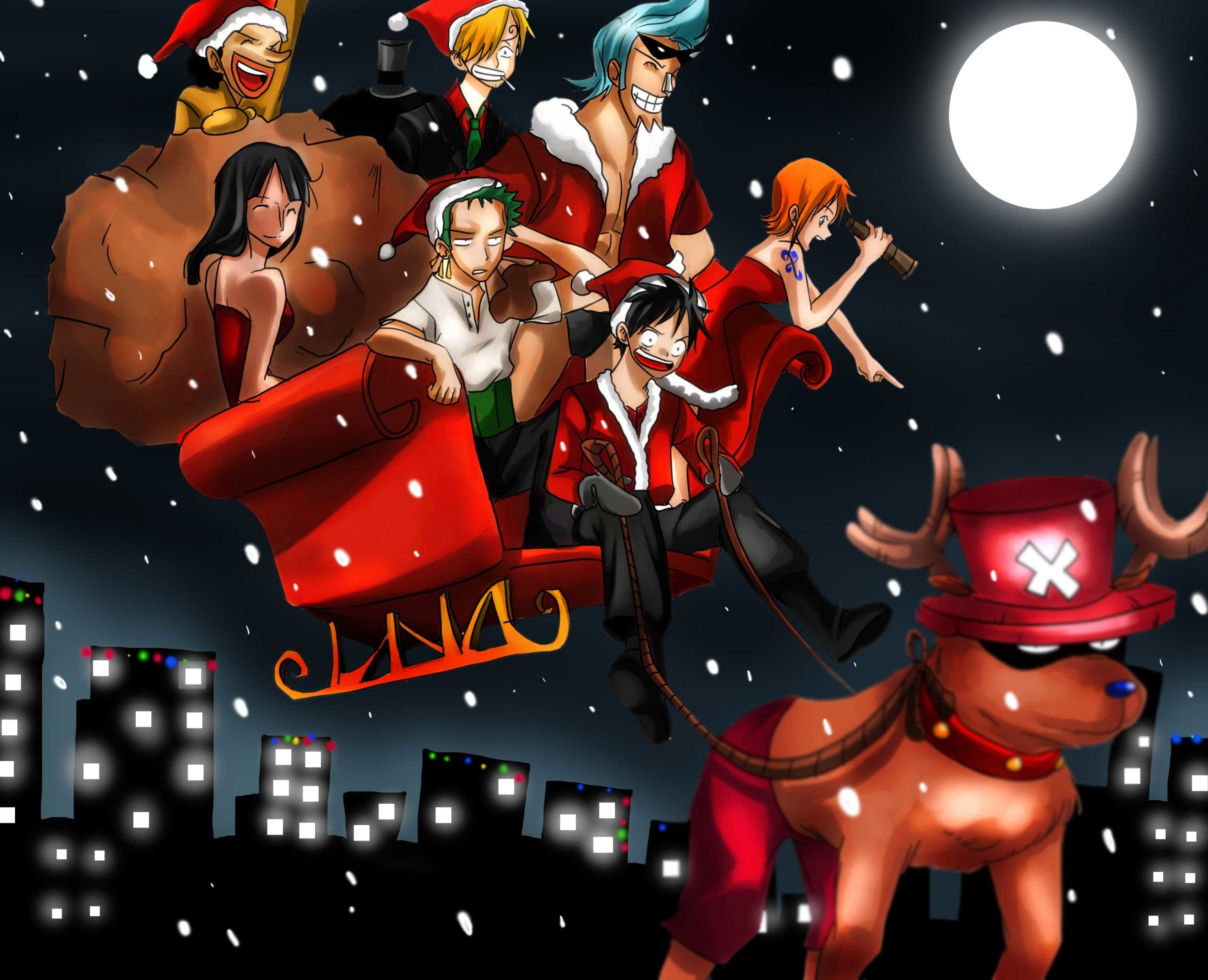 Happy Holidays One Piece Ugly Christmas Sweater - Anime Ape