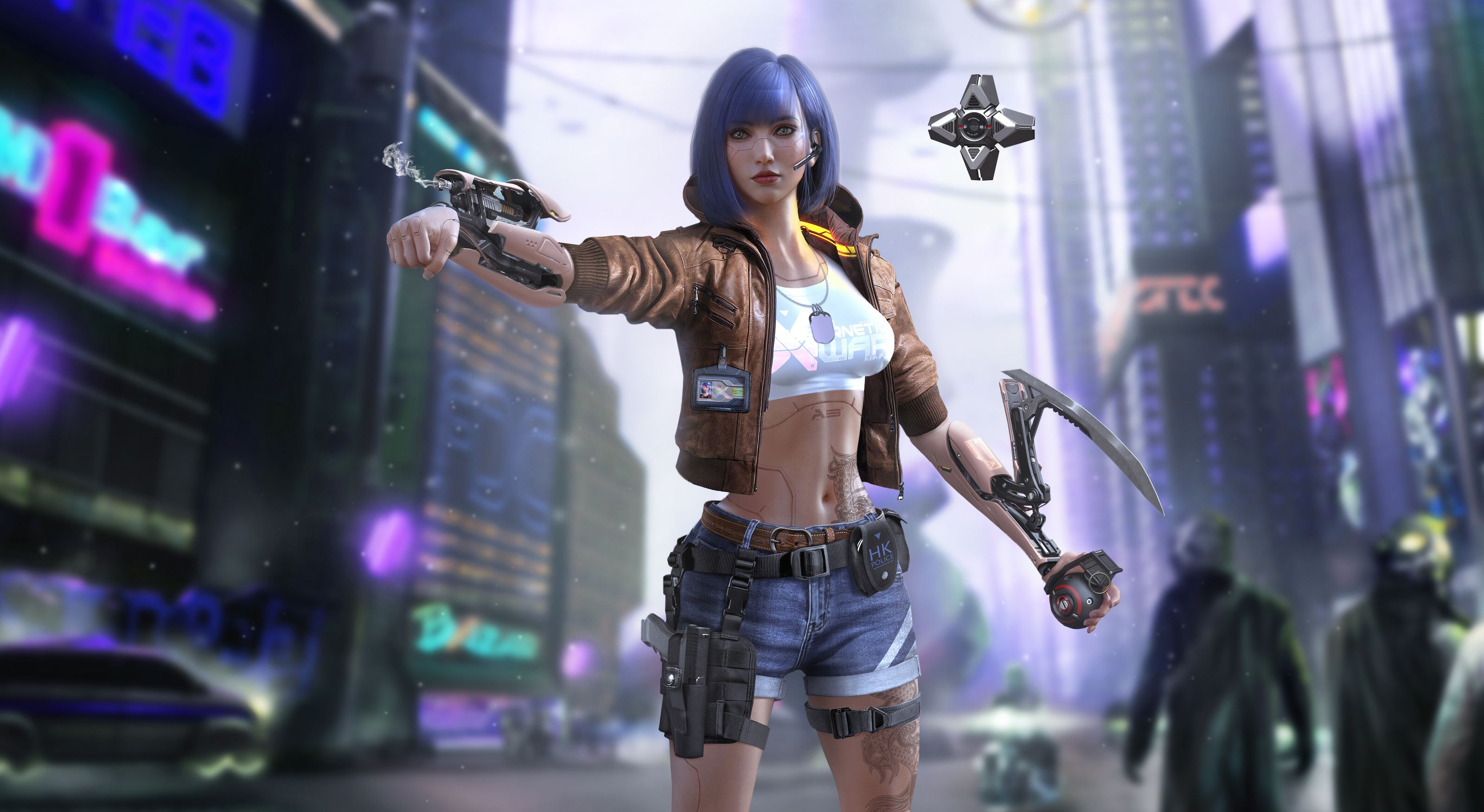 Cyborg Girl Cyberpunk 1440P Resolution HD 4k Wallpaper, Image, Background, Photo and Picture