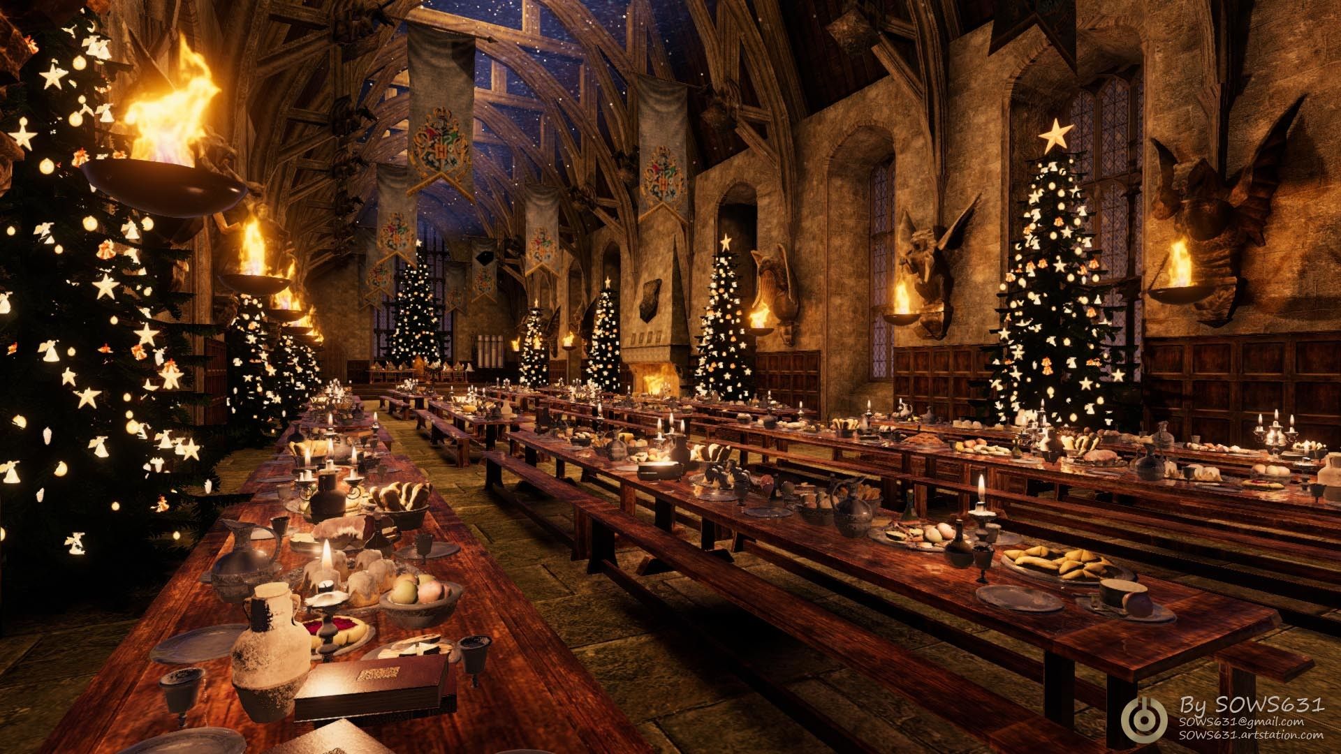 Hogwarts Christmas Wallpaper HD