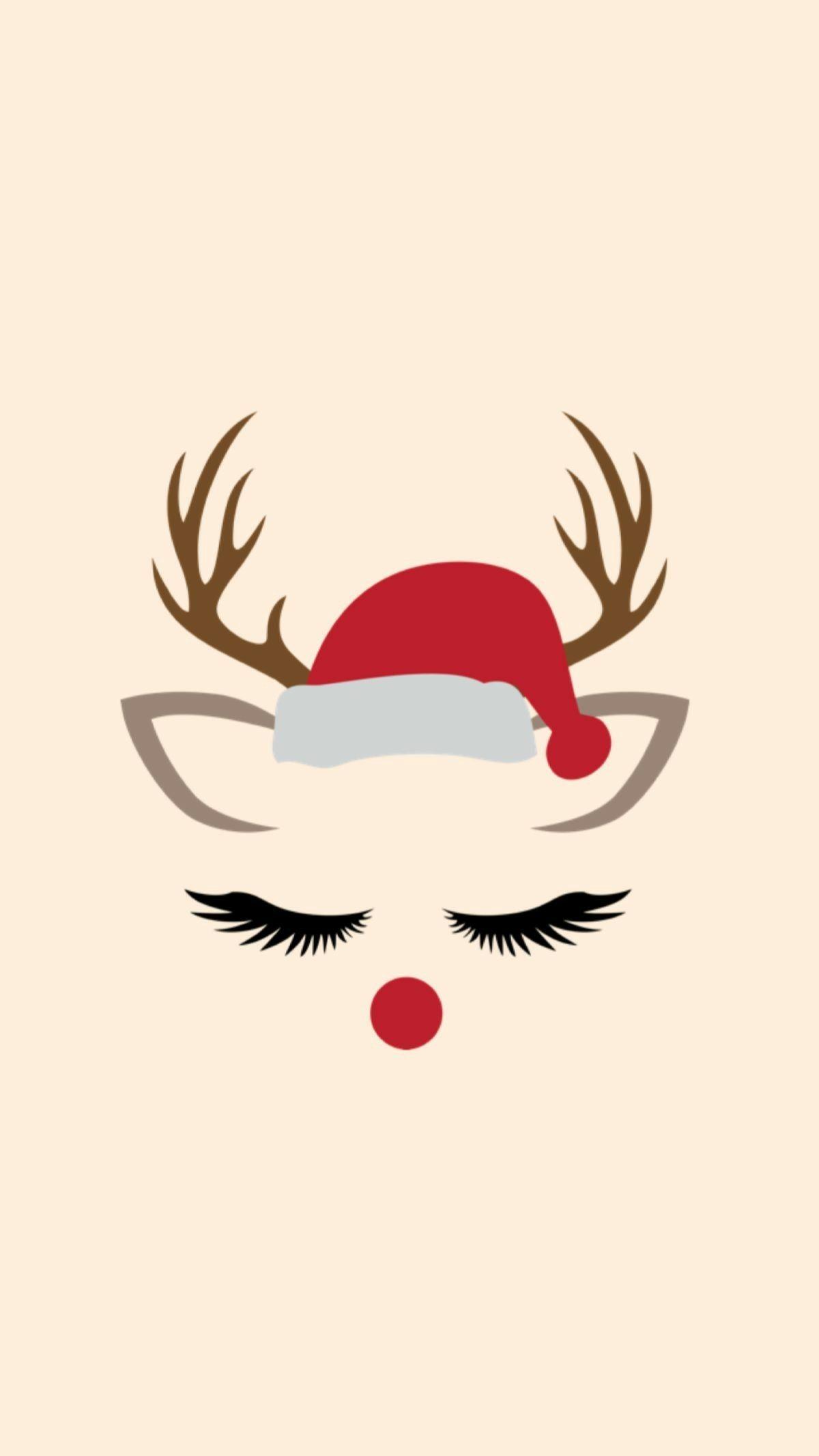 Seasons Greetings Holiday Card Wallpaper Design Christmas Rudolph Reindeer  Mistletoe Illustr  Cute christmas wallpaper Wallpaper iphone cute  Christmas wallpaper