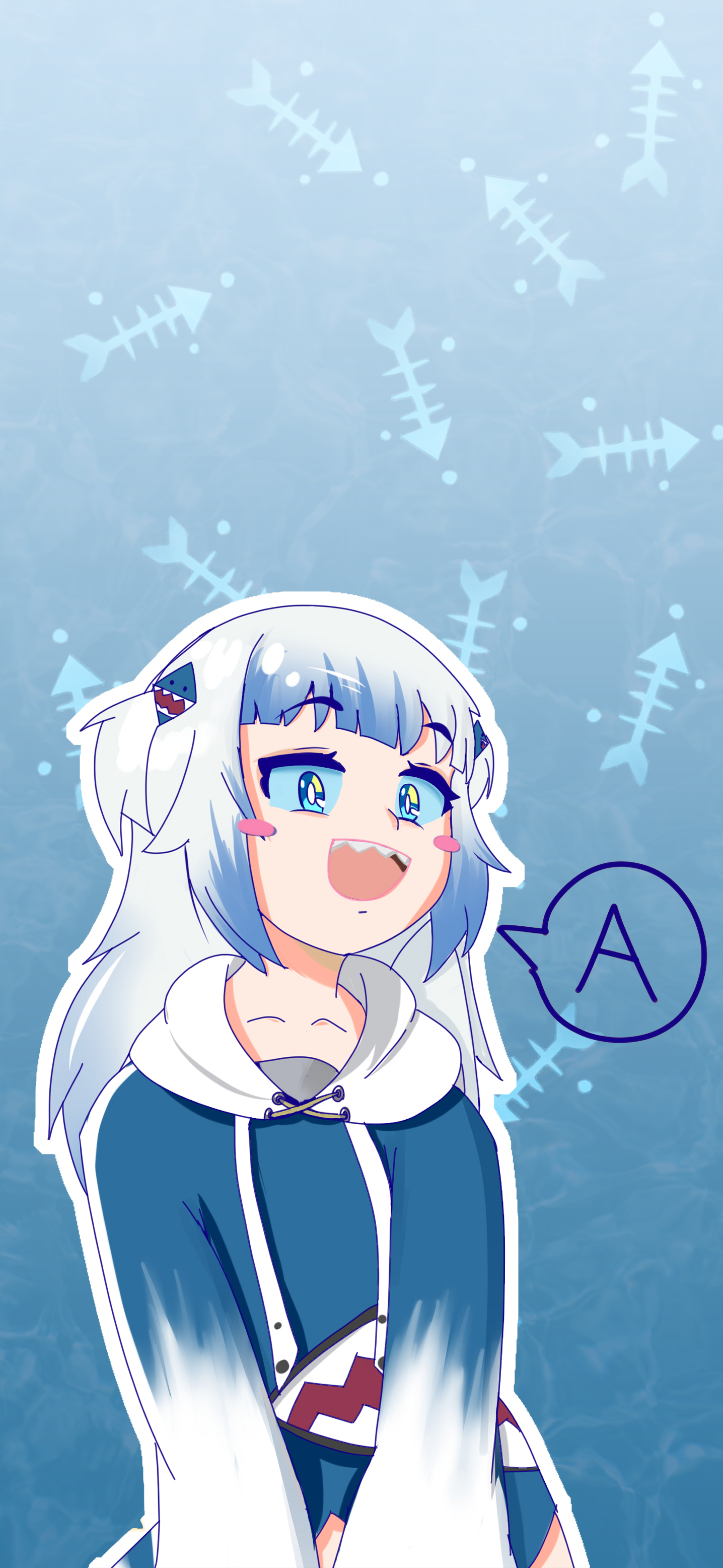 Gawr Gura Phone Wallpaper I Made!! (List Of Sources And High Res Versions In Google Drive Folder In Comments)