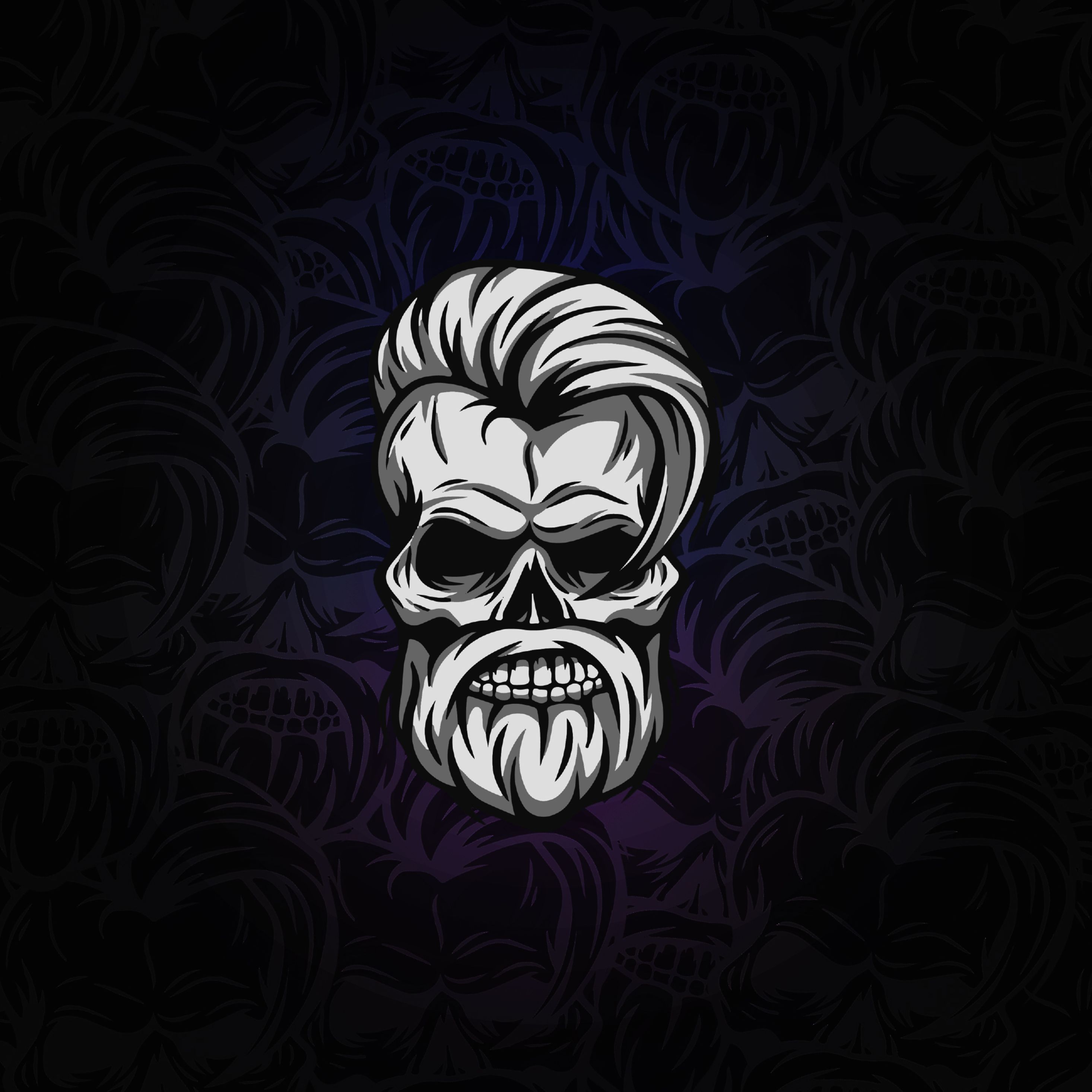 Beard Skull Dark 4k iPad Pro