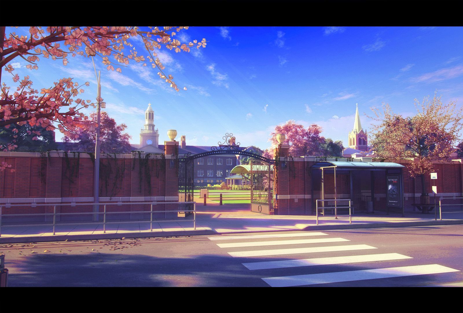 University Entrance Artwork RQqnE. Anime Background, Scenery Background, Anime Scenery
