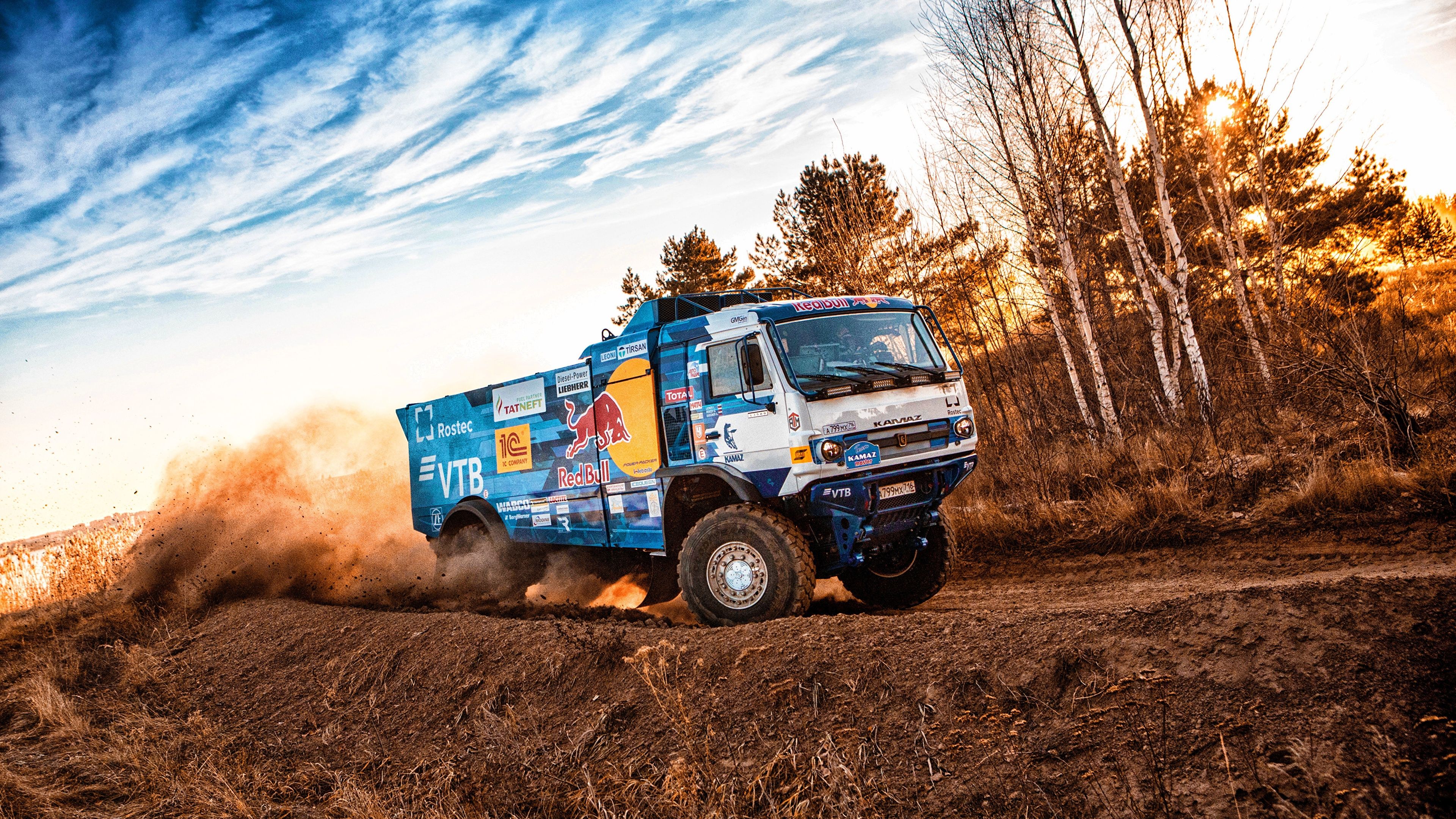 image lorry KAMAZ 309 SilkWay Dakar moving 3840x2160