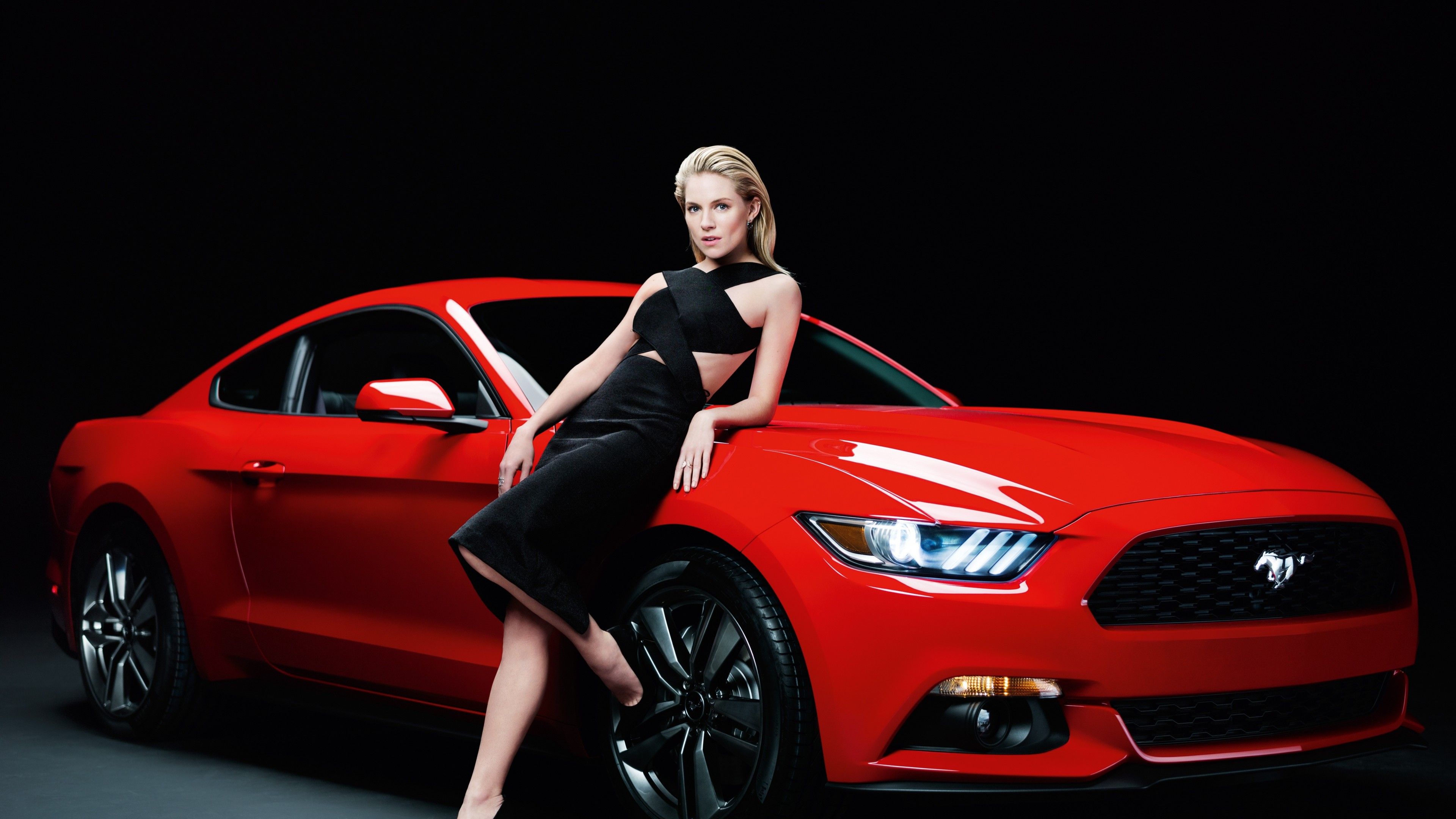 Wallpaper Ford Mustang, Sienna Miller, girl, red, coupe., Cars & Bikes