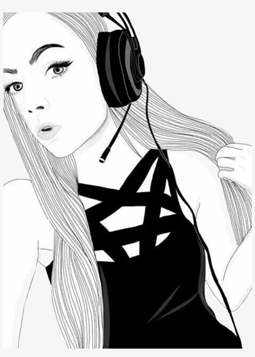 art: Tumblr Girl Art Black And White