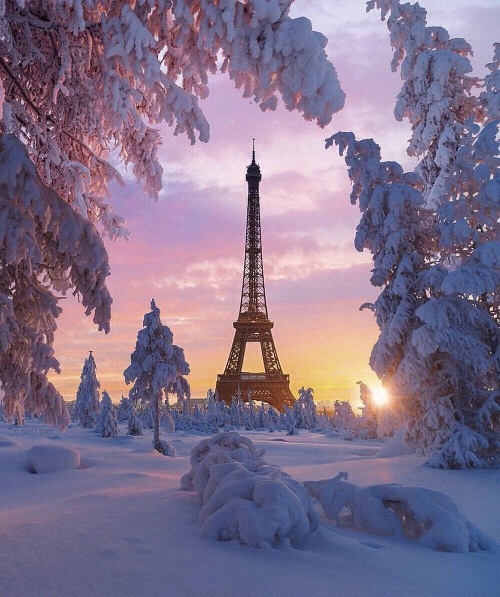 Eiffel Tower Snow Wallpaper