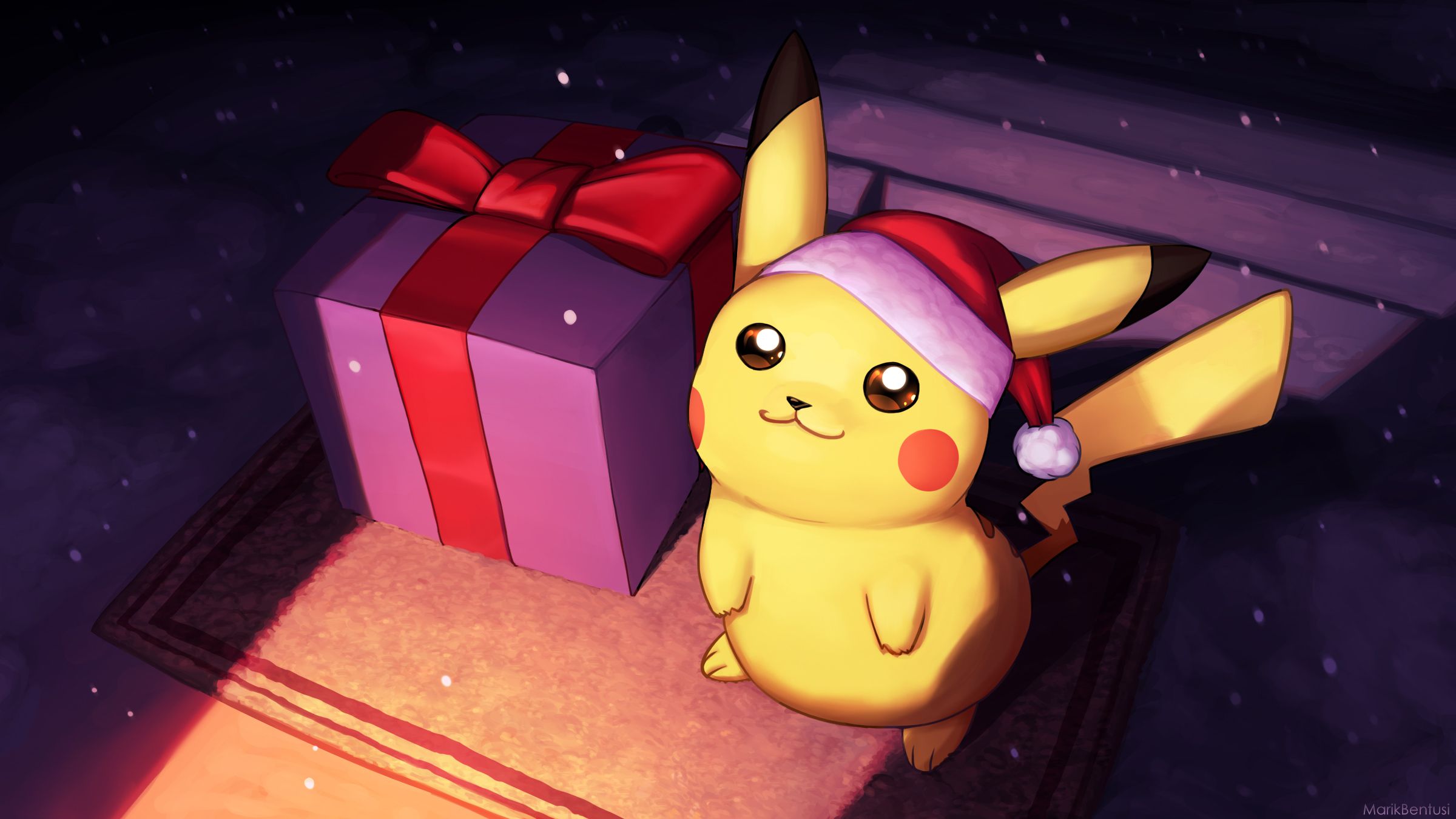 Pikachu On Christmas Day Fanart, HD Cartoons, 4k Wallpaper, Image, Background, Photo and Picture