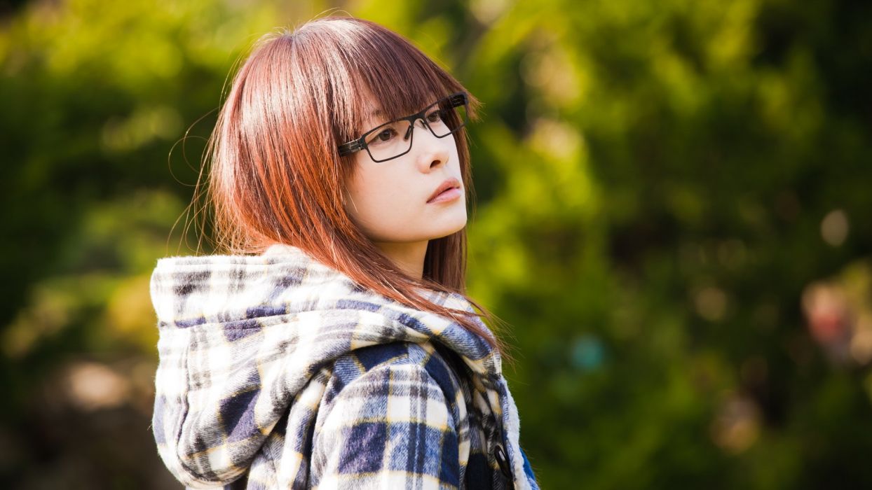 Women glasses Japanese Asians bangs girls with glasses models asian girls wallpaperx1080
