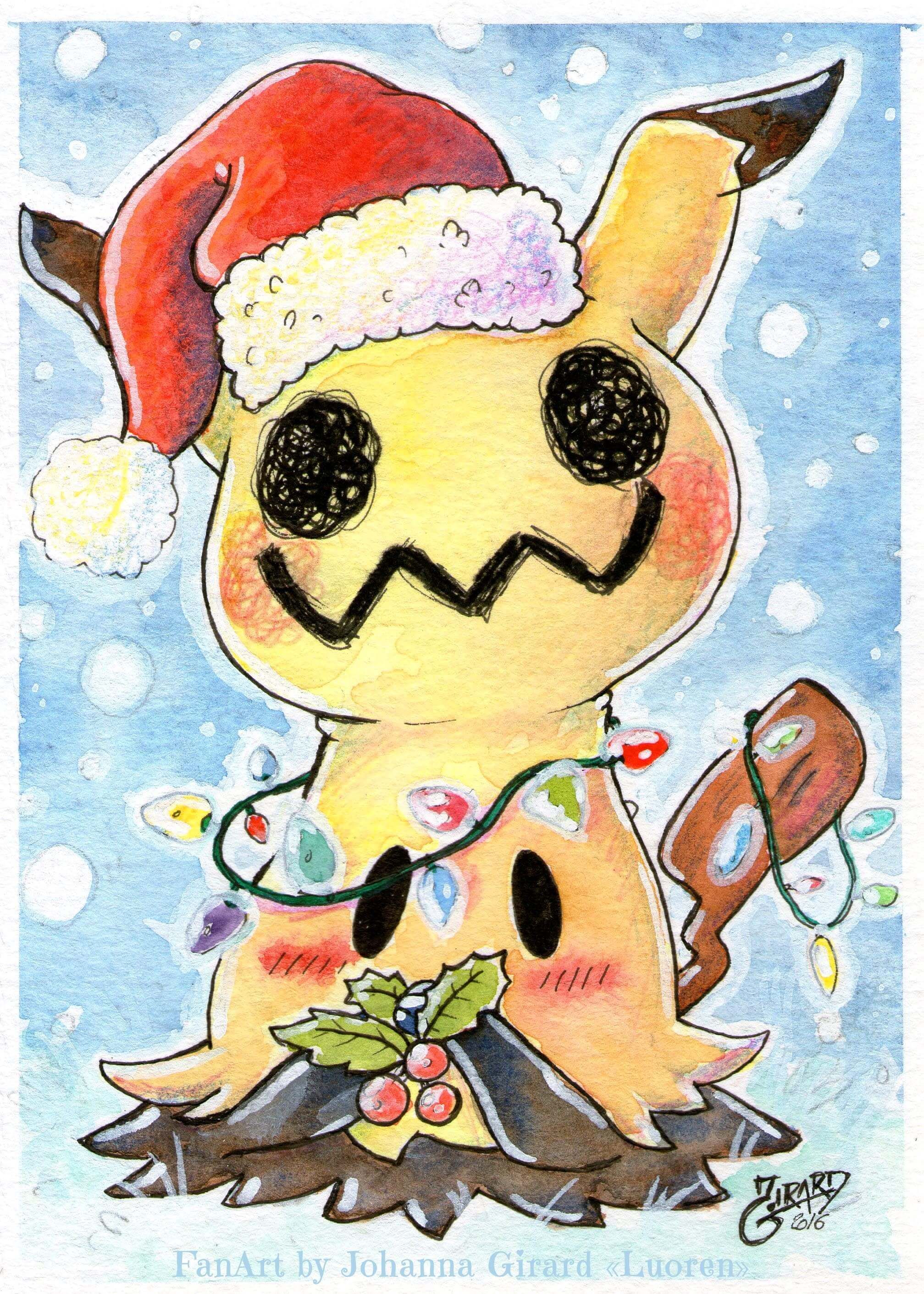 My Christmas Mimikyu illustration. Cute pokemon, Pikachu tattoo, Christmas pokemon