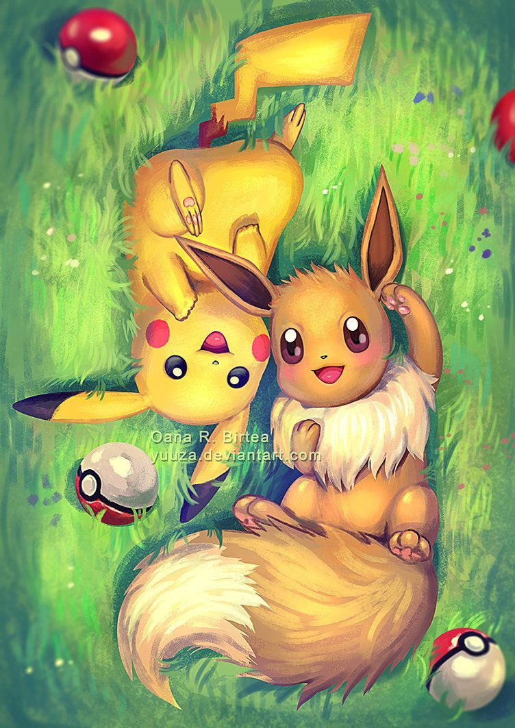Eevee and Pikachu. Pikachu art, Cute pokemon wallpaper, Pikachu