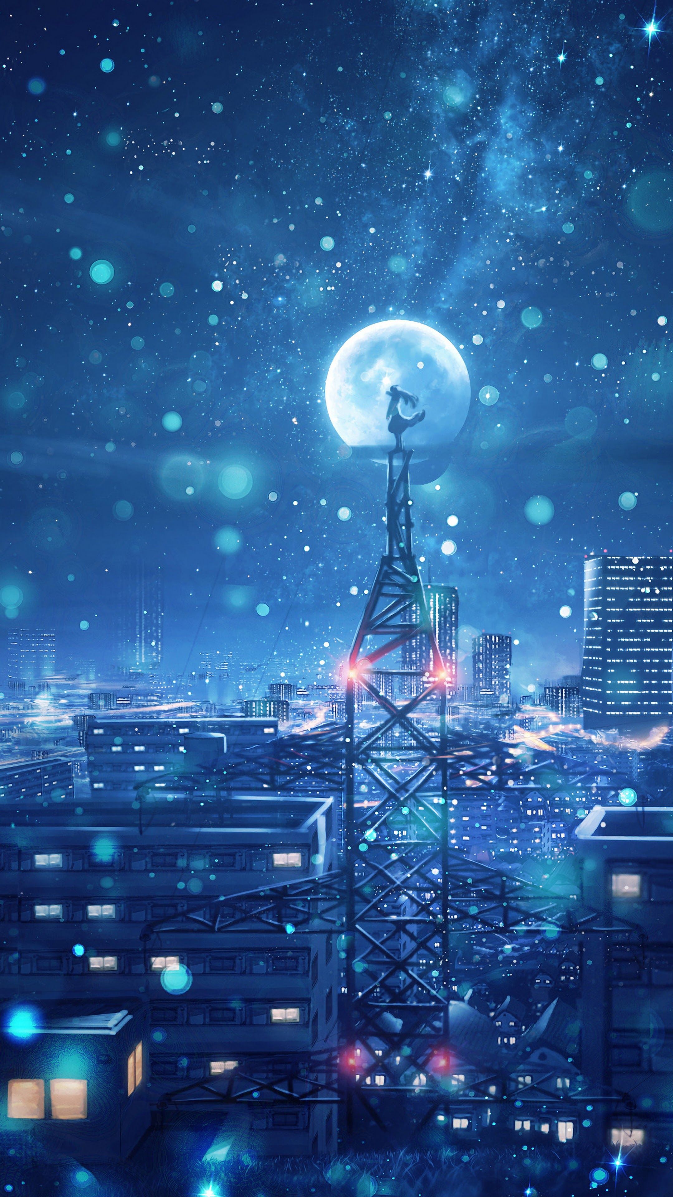 Painting of town street anime cityscape night HD wallpaper  Wallpaper  Flare