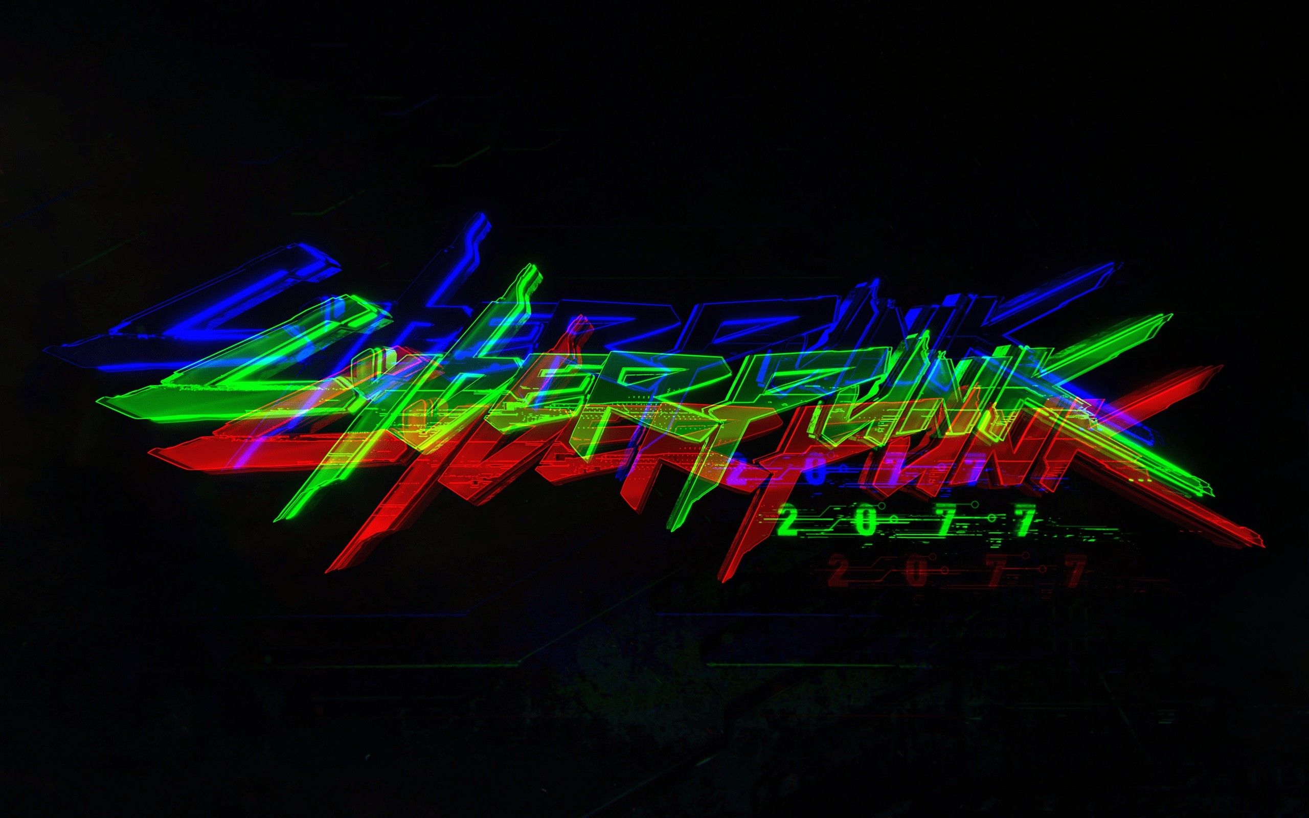 Cyberpunk 2077 Blurred Logo Free HD Wallpaper