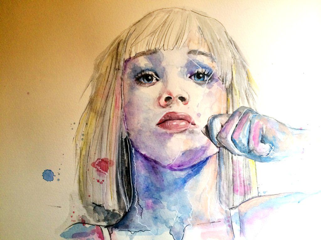 Chandelier Girl. Watercolor image, Sia and maddie, Maddie ziegler