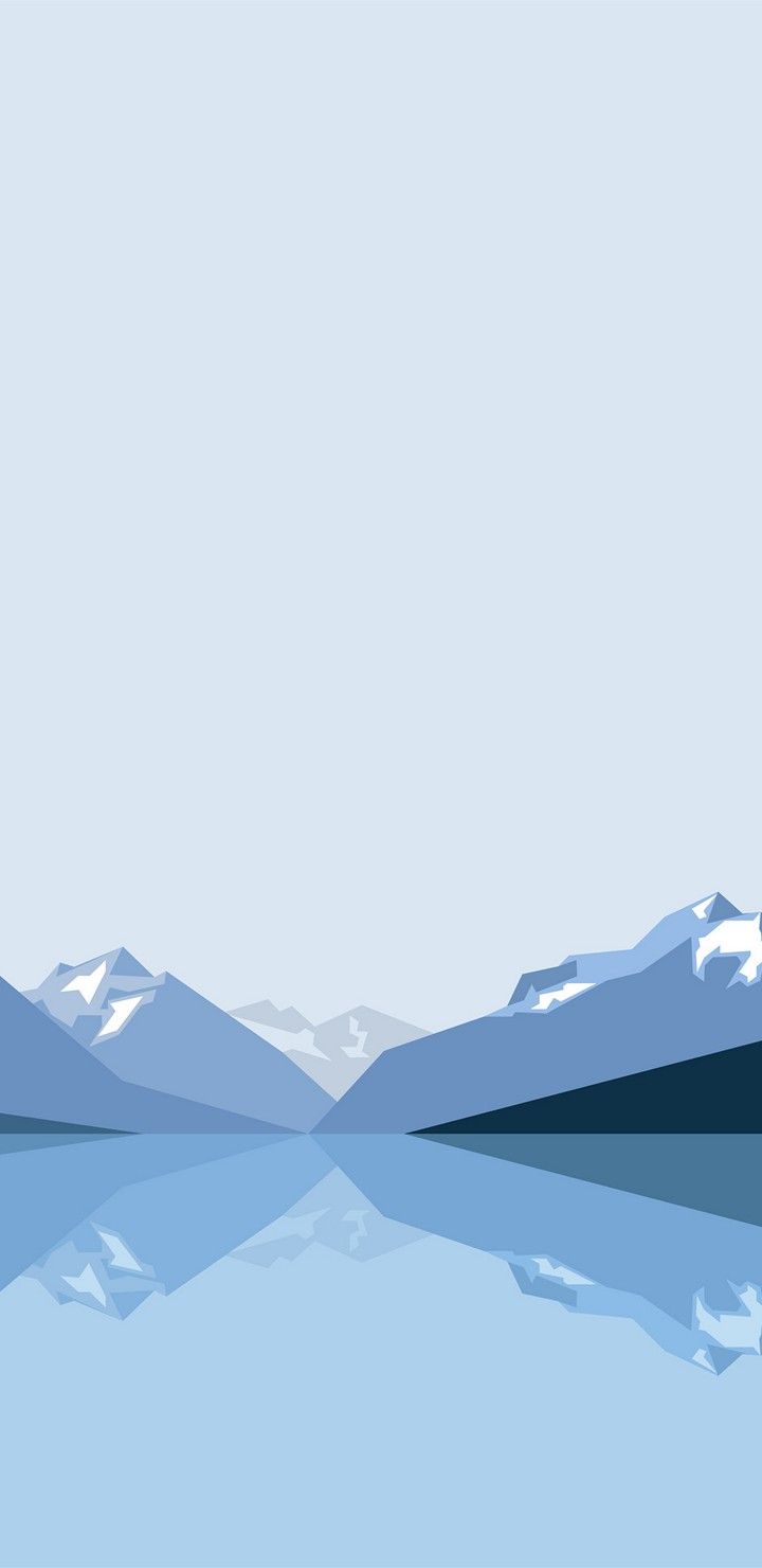 Minimalist Blue Mountains 8k 2x Wallpaper - [720x1480]