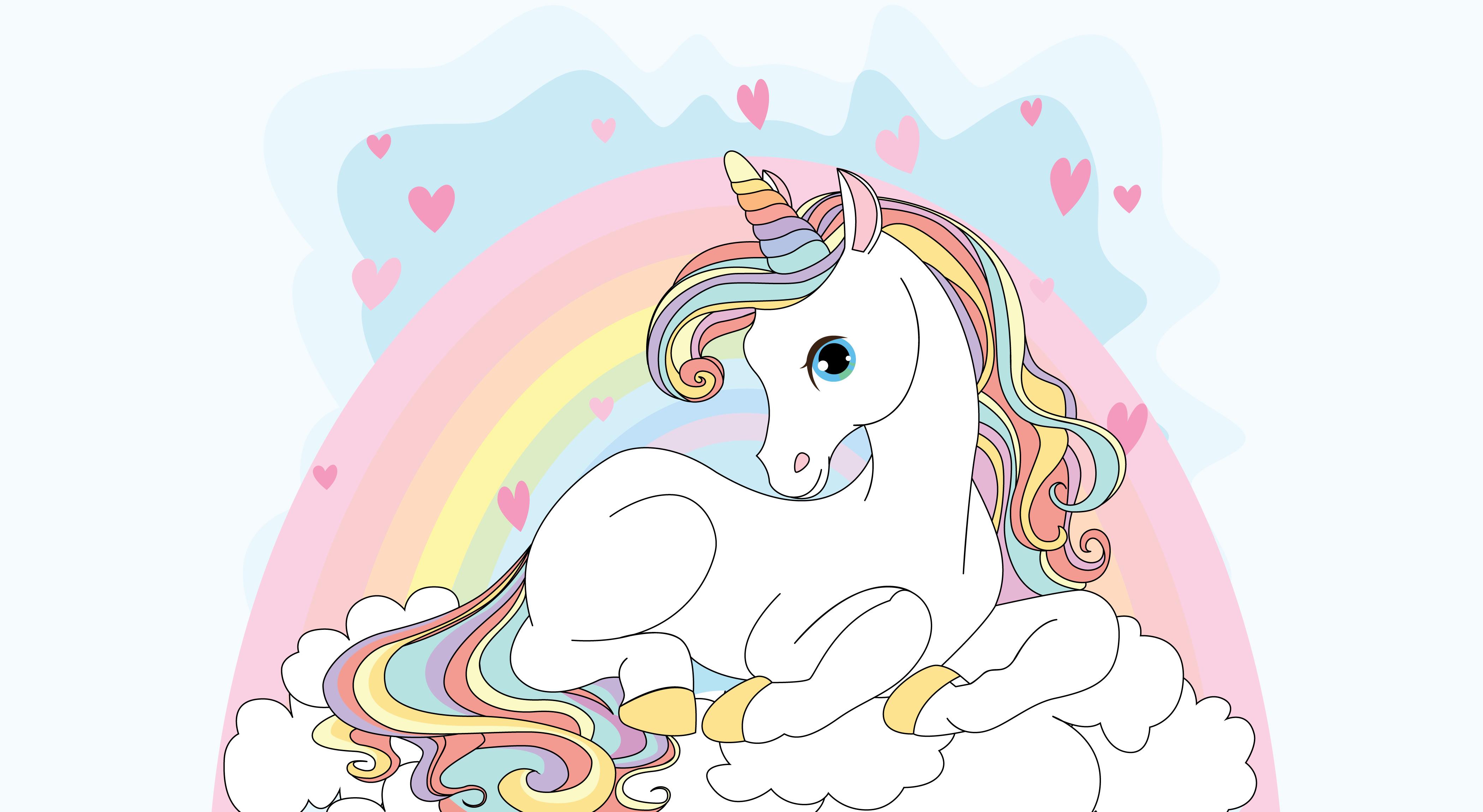 Girly Unicorn Desktop Wallpaper