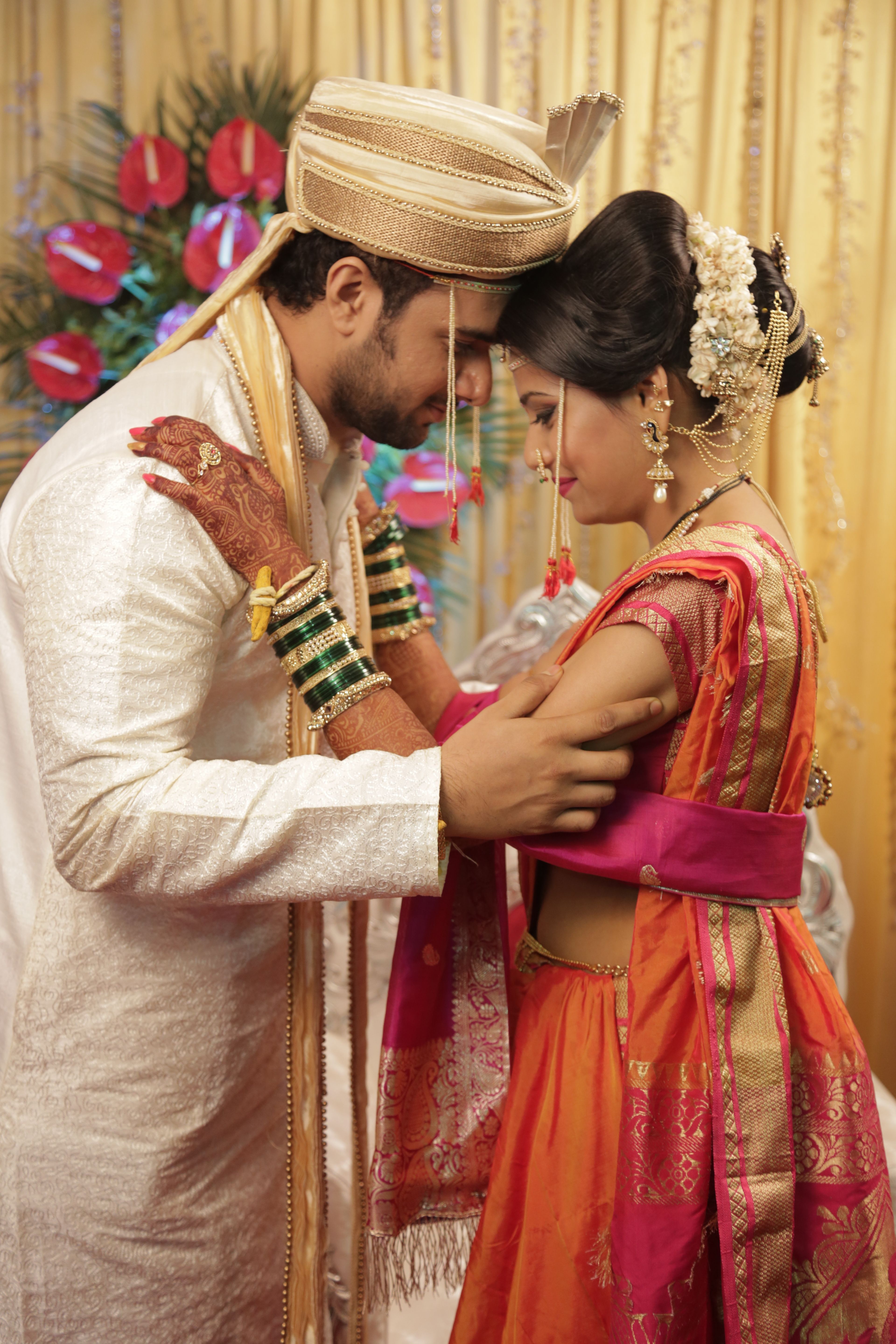 a beautiful couple in traditional indian attire. AI-Generated 32568990  Stock Photo at Vecteezy