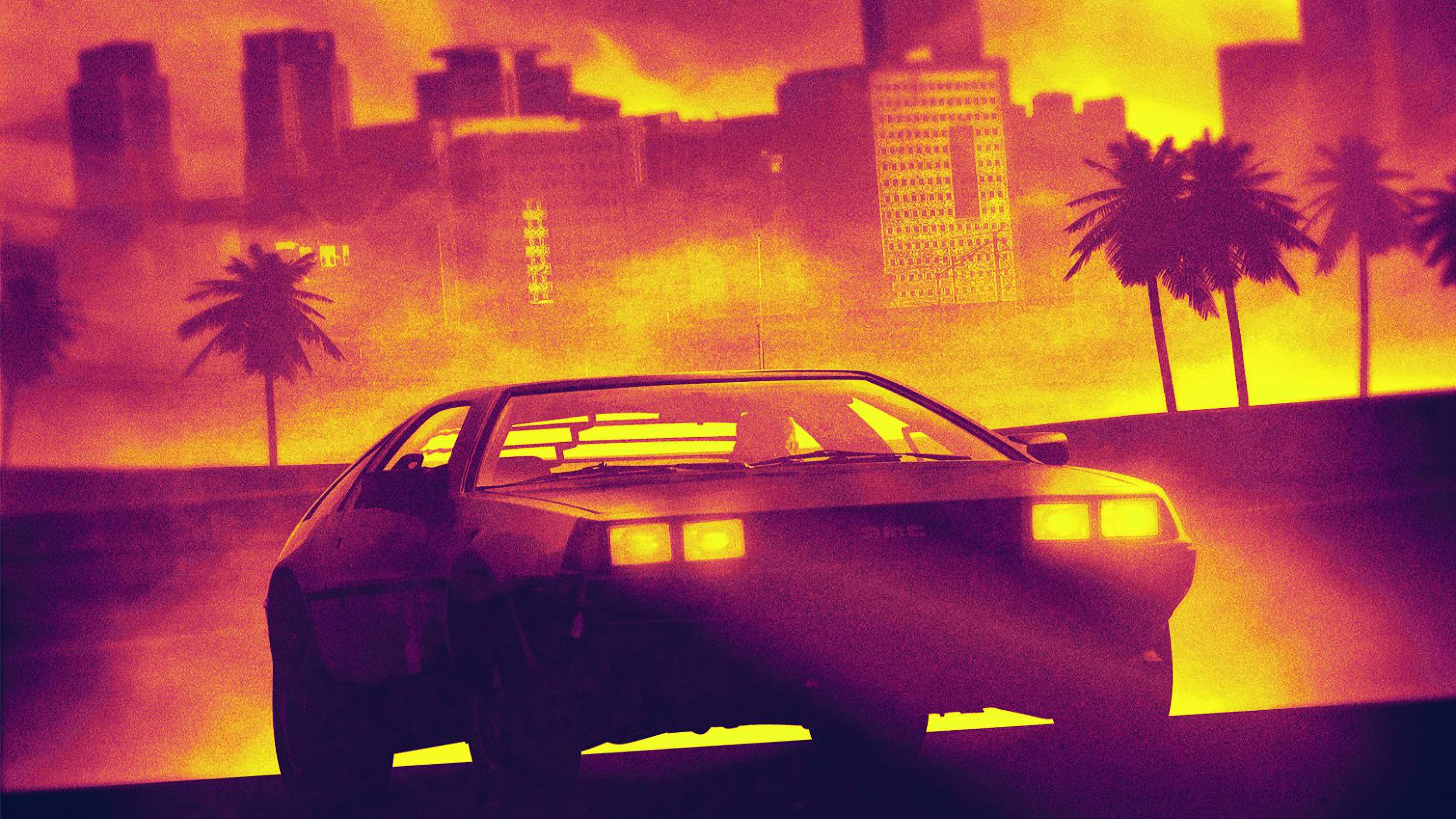 DMC DeLorean Hotline Miami Video Game Cover Art, HD Games, 4k Wallpaper, Image, Background, Photo and Picture