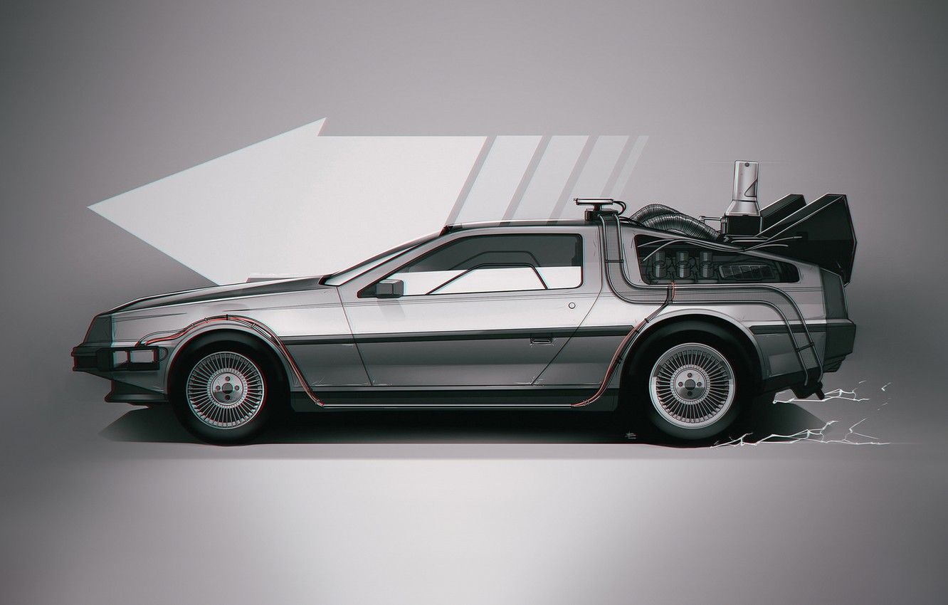 Wallpaper Auto, Machine, Back to the future, DeLorean DMC- Art, DeLorean, DMC- Back to the Future, Side view, Transport & Vehicles, Benjamin Last, DMC BTTF, by Benjamin Last image for desktop, section