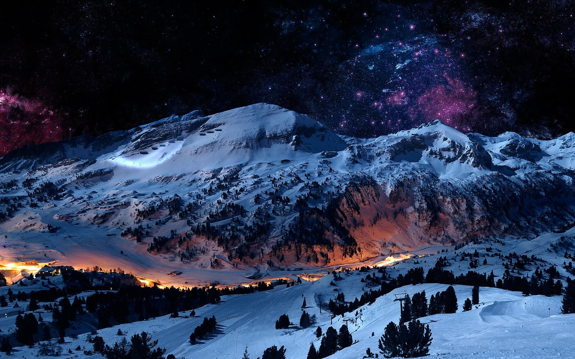 Winter Mountain Scene. Mountains at night, Mountain wallpaper, Mountain scene