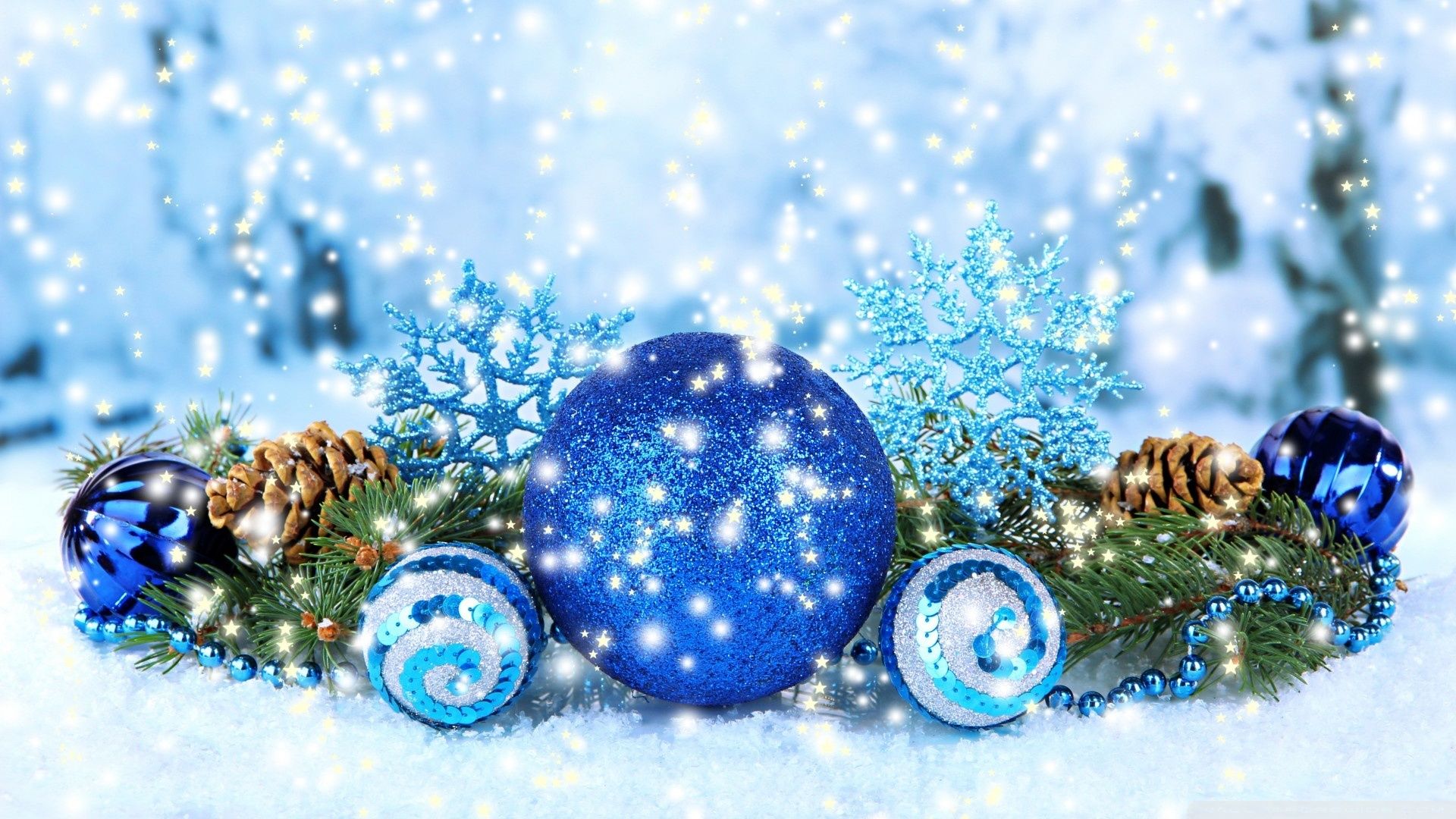 Blue Christmas Decorations 2016 Ultra HD Desktop Background Wallpaper for 4K UHD TV, Tablet