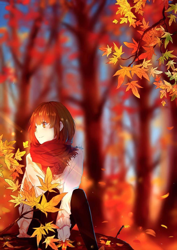autumn feel by lluluchwan. Anime scenery, Anime, Anime fantasy