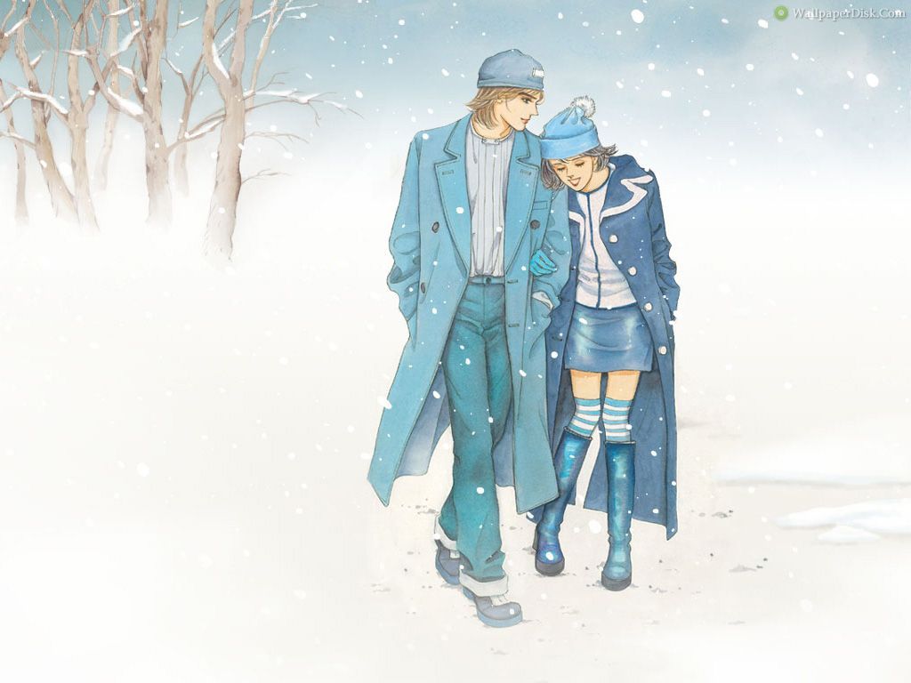 Anime Couple Winter Wallpaper Top Wallpaper