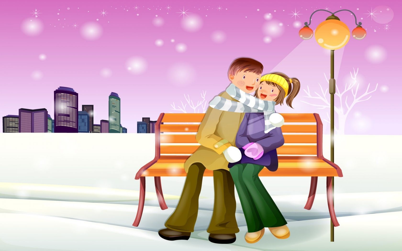 romantic winter wallpaper. Couple wallpaper, Cute cartoon wallpaper, Romantic christmas
