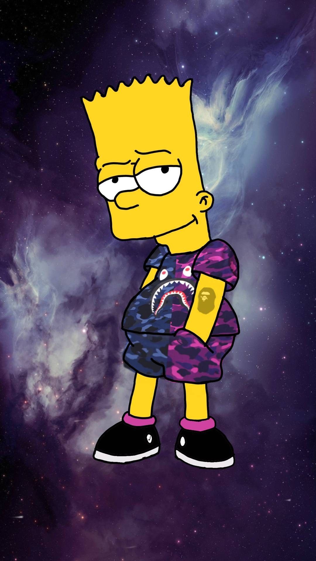 Supreme Savage Trippy Bart Simpson Wallpaper