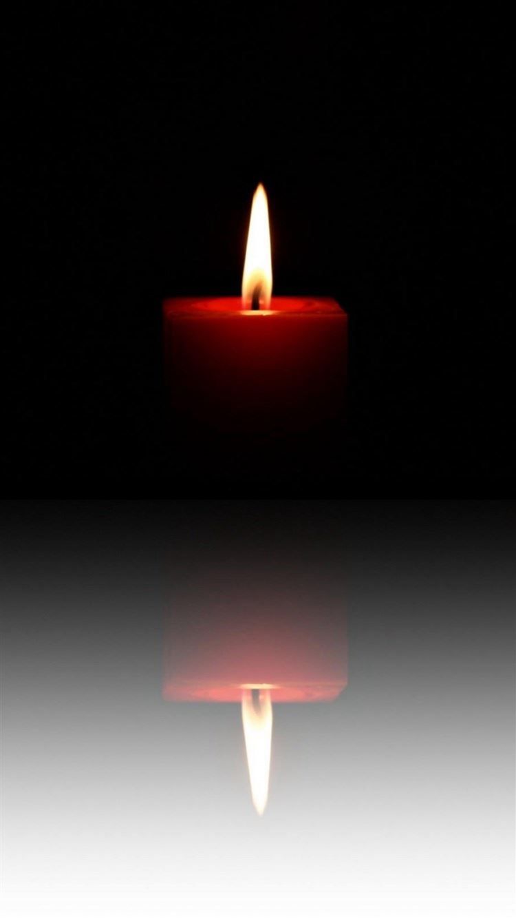 Candle Flame Image Reflection Dark iPhone 8 Wallpaper Free Download