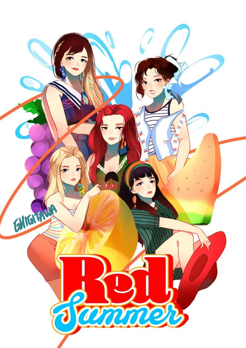 Red Flavor by ghigitt040. Exo red velvet, Cute drawings, Kpop fanart