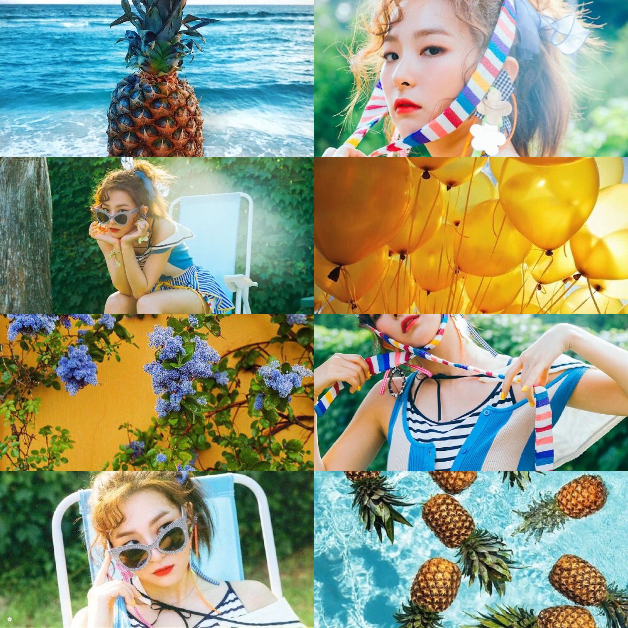 Seulgi aesthetic. Red flavor. Red Velvet. Summer. Pineapple. Red velvet, Favorite color, Velvet