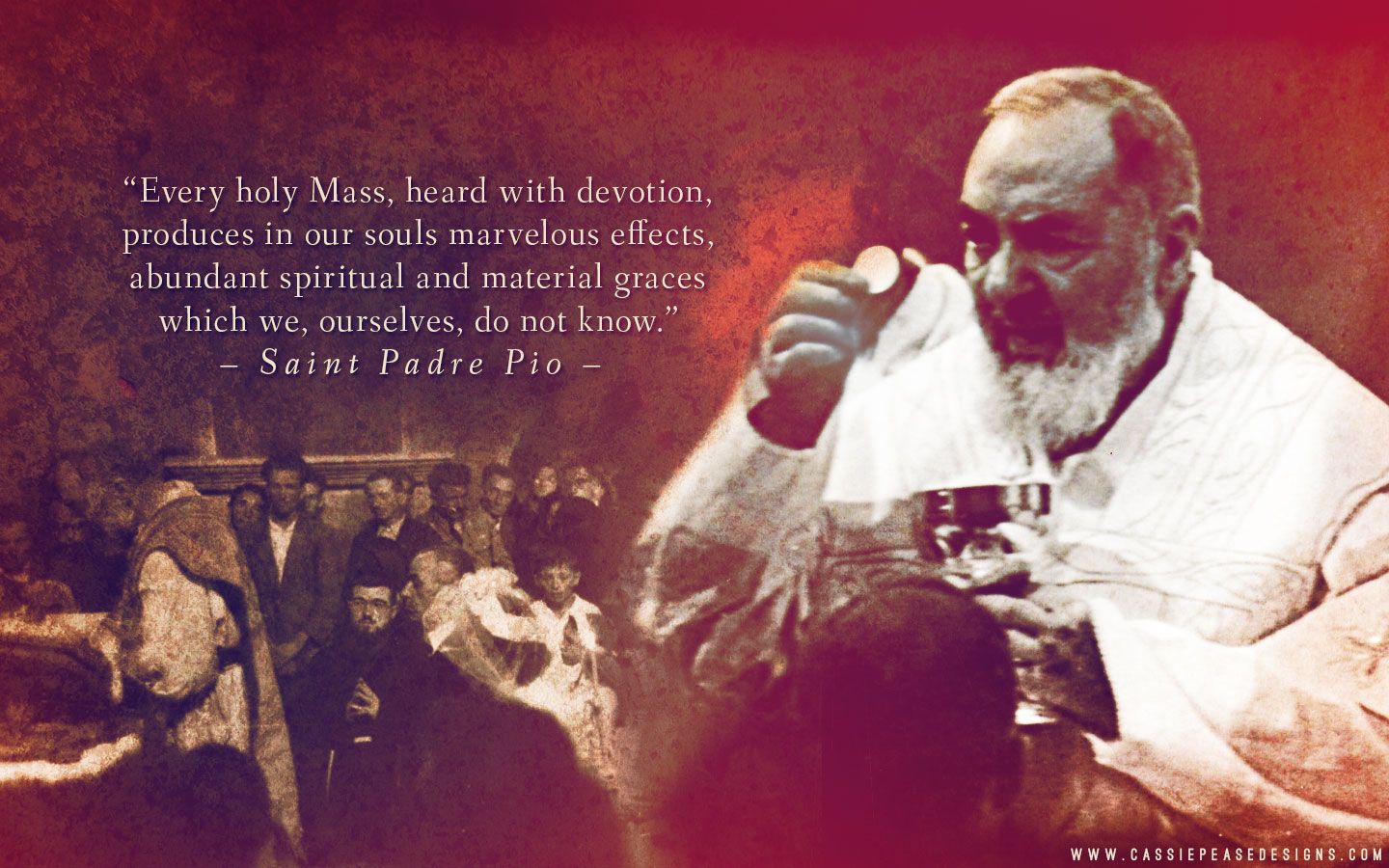 St. Padre Pio “Mass” Desktop Wallpaper. Cassie Pease Designs