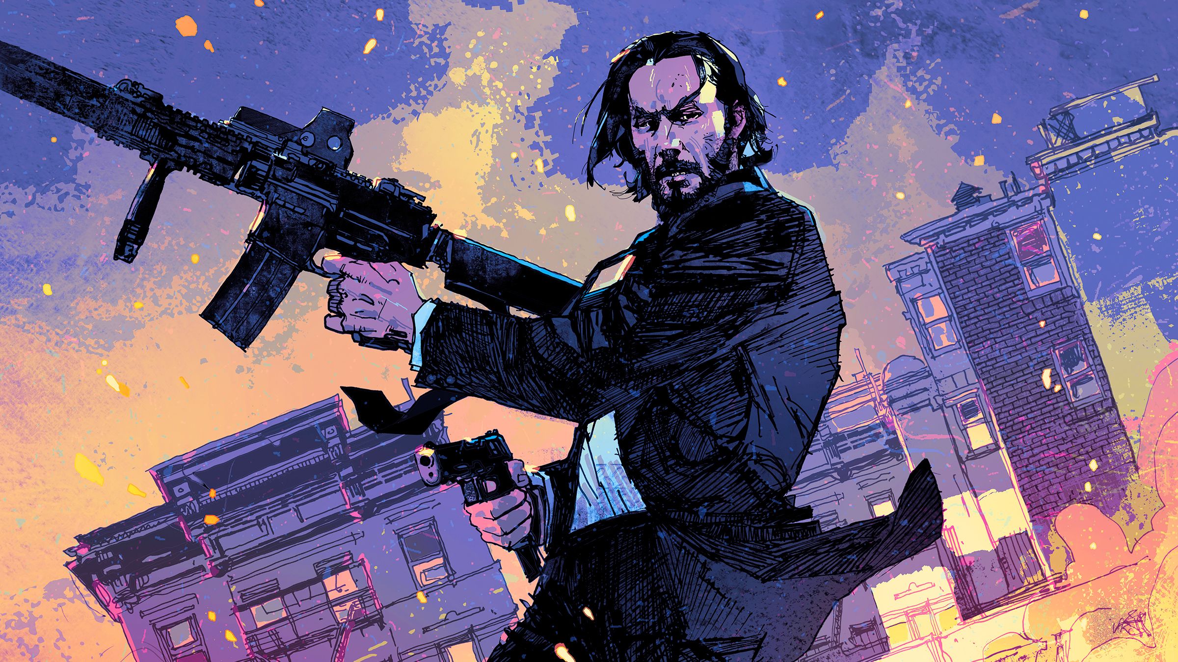 John Wick Illustration, HD Movies, 4k Wallpaper, Image, Background, Photo and Picture