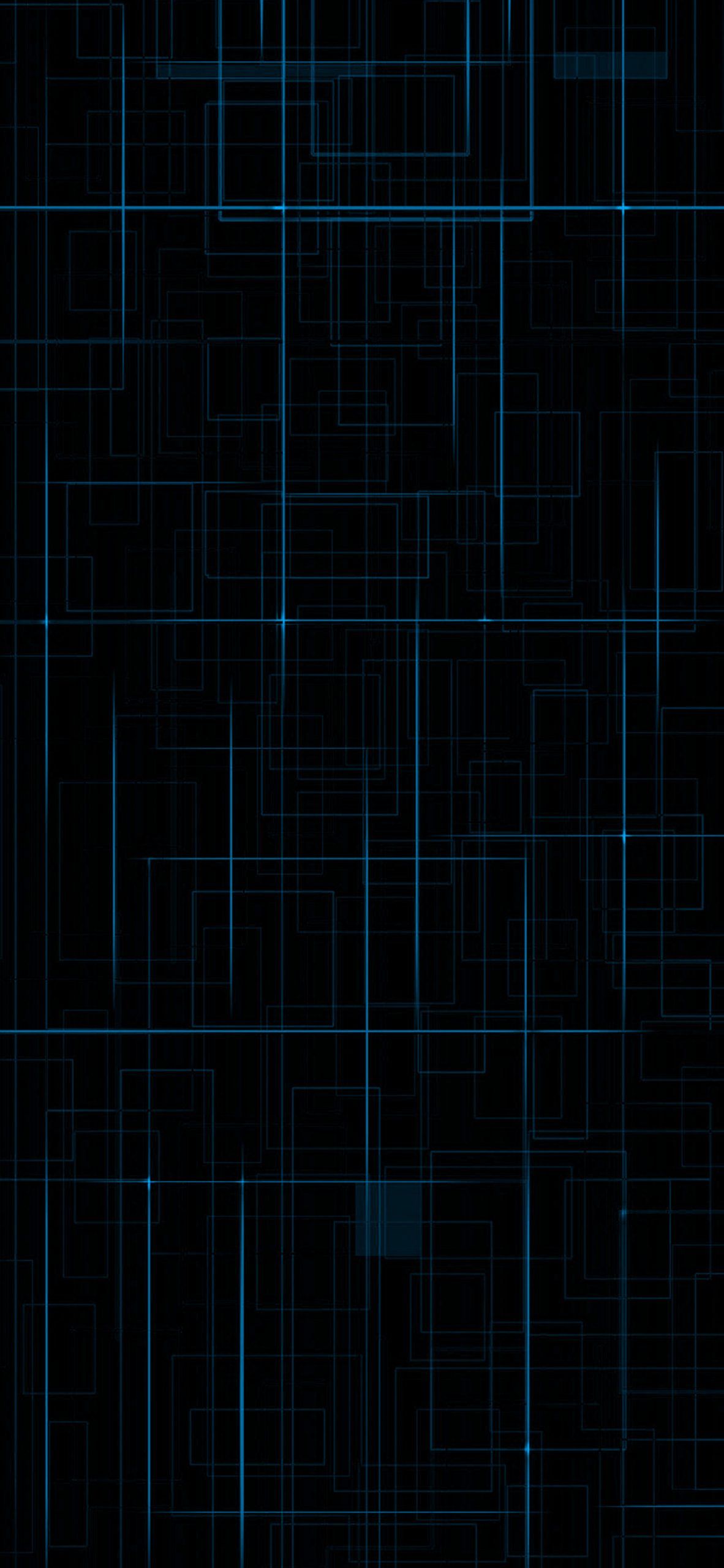 Cool Phone Wallpaper for Smartphones Black Shark 3 Pro Dark Background and Blue Geometric Lights Wallpaper. Wallpaper Download. High Resolution Wallpaper