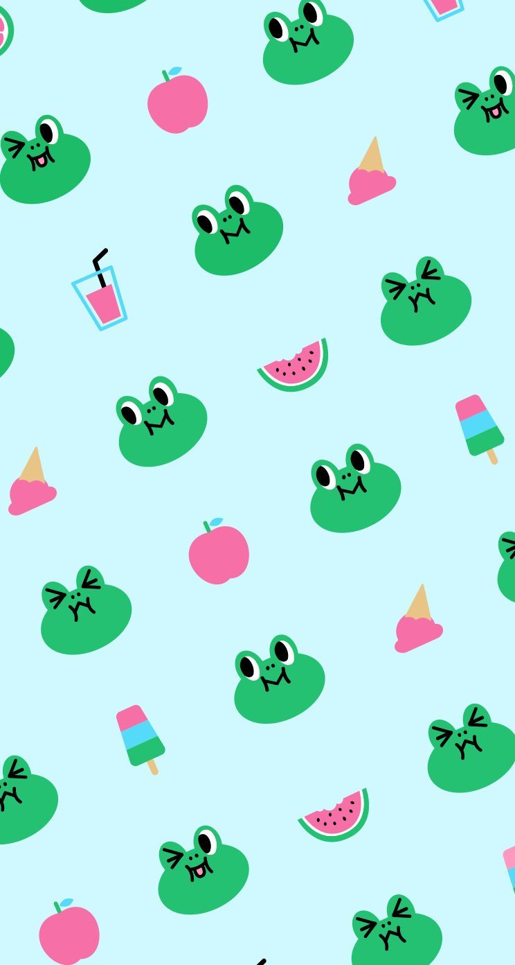 LINE Deco. Frog wallpaper, Kawaii wallpaper, Character wallpaper