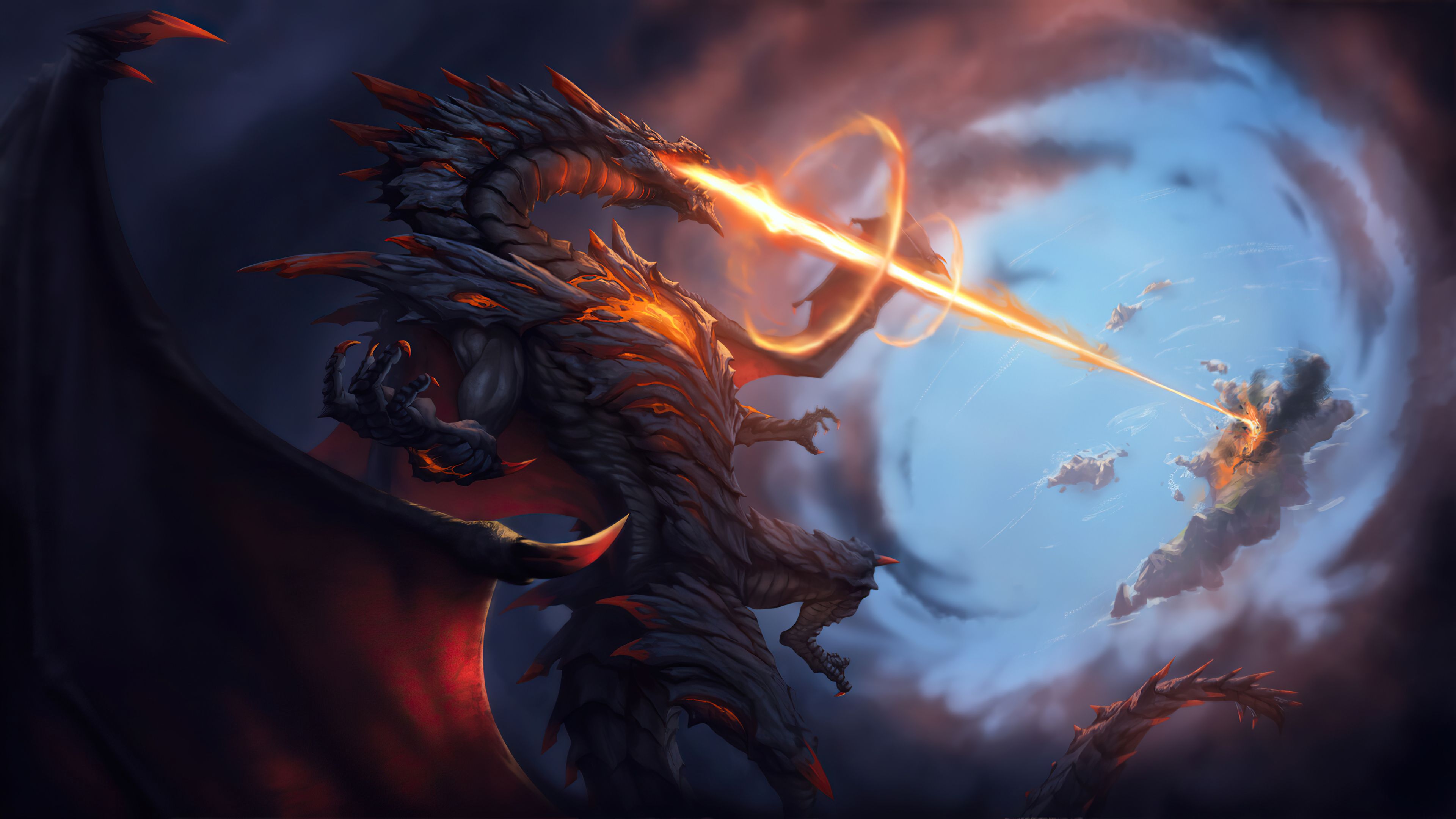 Angry Dragon 4K Art Wallpaper, HD Fantasy 4K Wallpaper, Image, Photo and Background