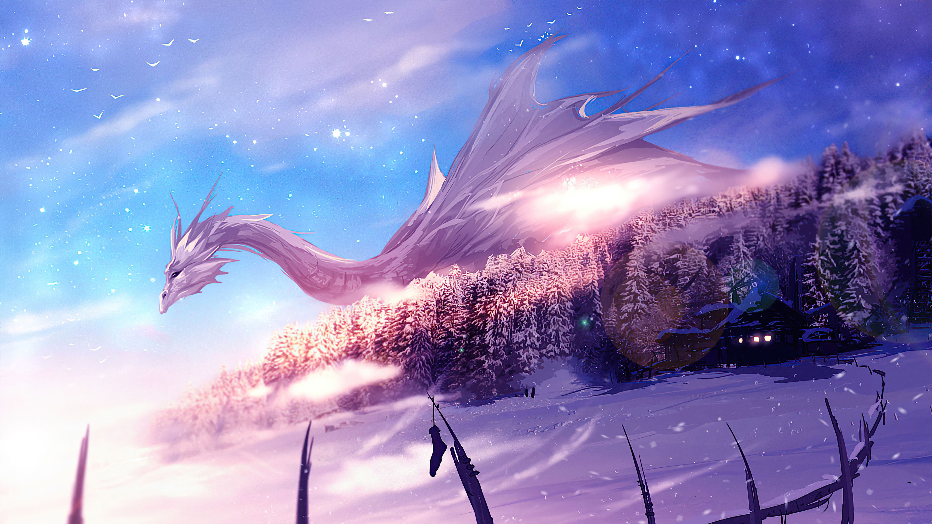 Fantasy Dragon 4K HD Wallpaper