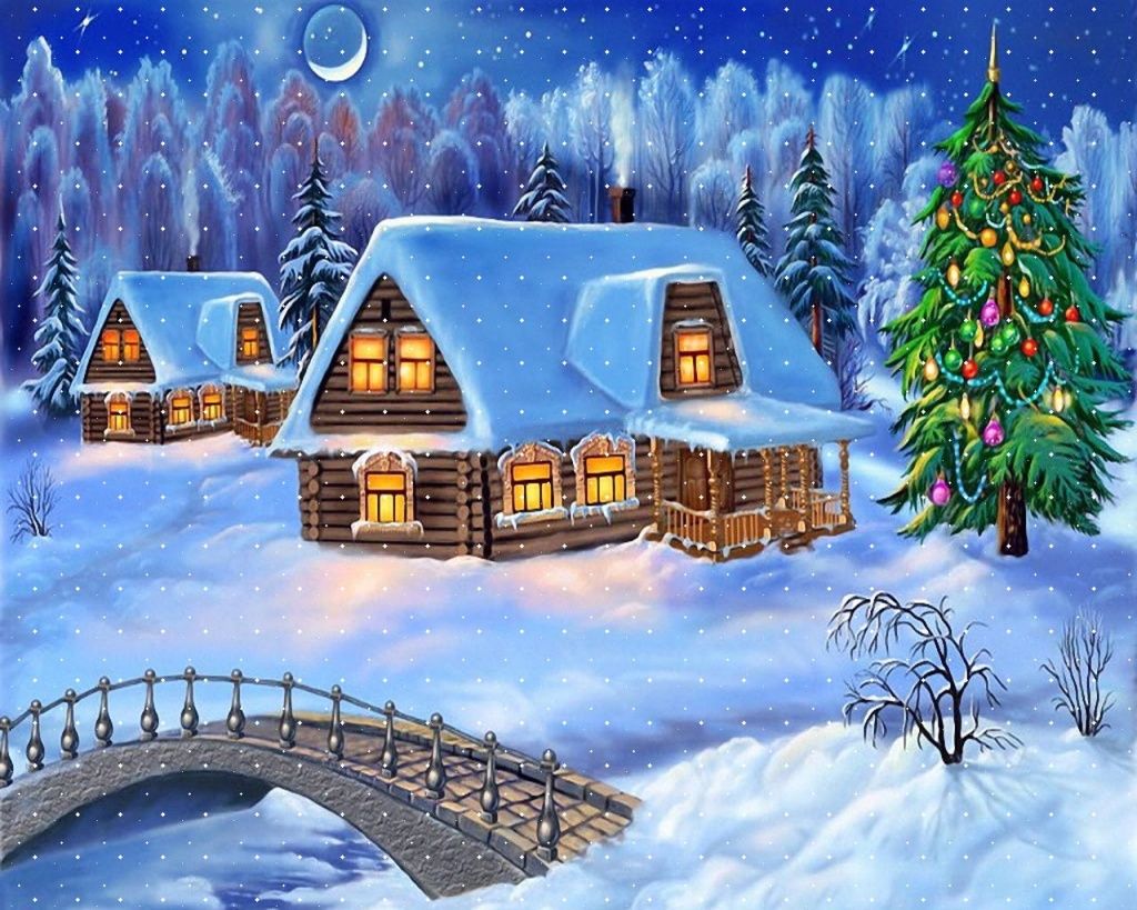 Desktop Wallpaper Background: Wallpaper of Christmas Snow House