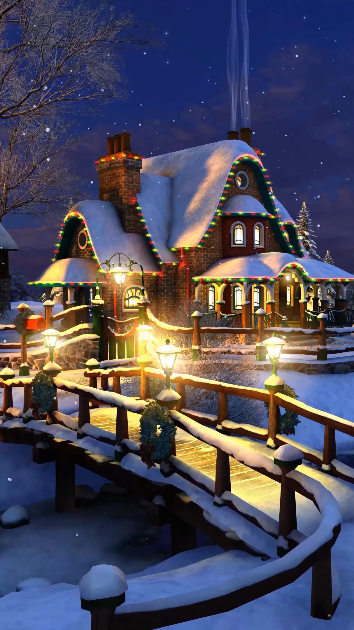 Christmas Winter Snow Night Live Wallpaper for Android