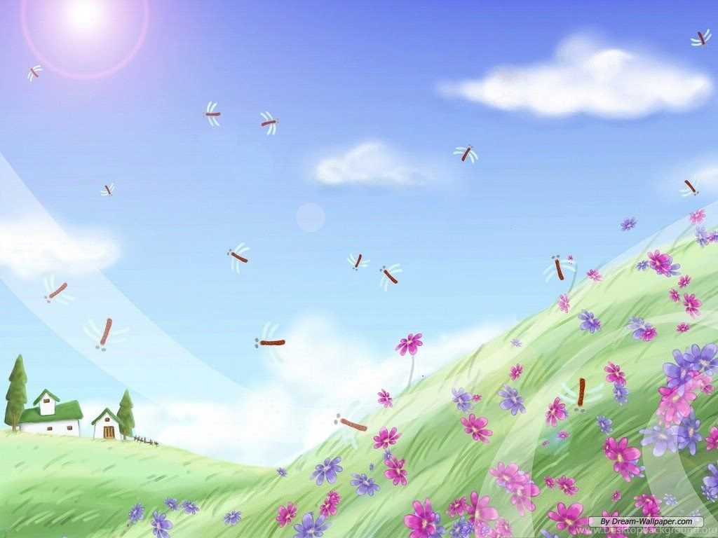 Wallpaper Cartoon Landscape Illustrations Widescreen Background. Desktop Background