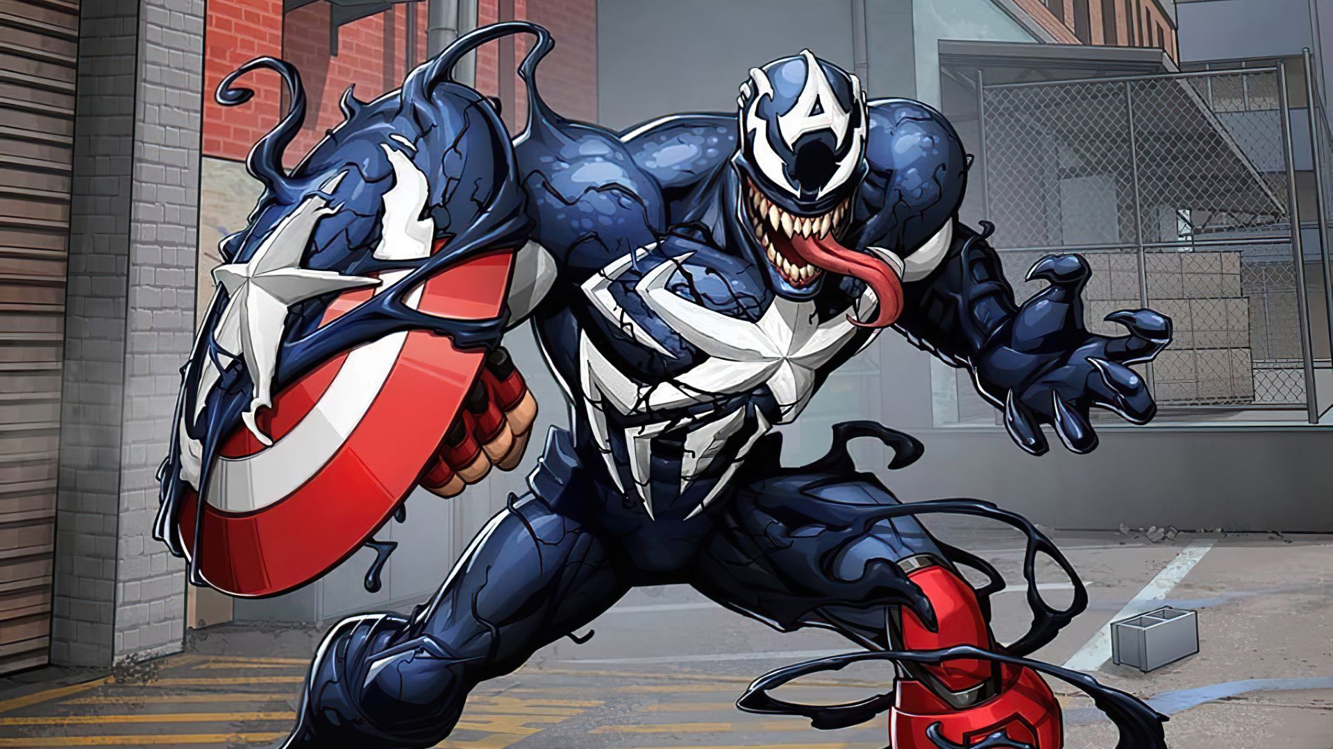 Captain America x Venom Macbook Pro Retina Wallpaper, HD Superheroes 4K Wallpaper, Image, Photo and Background