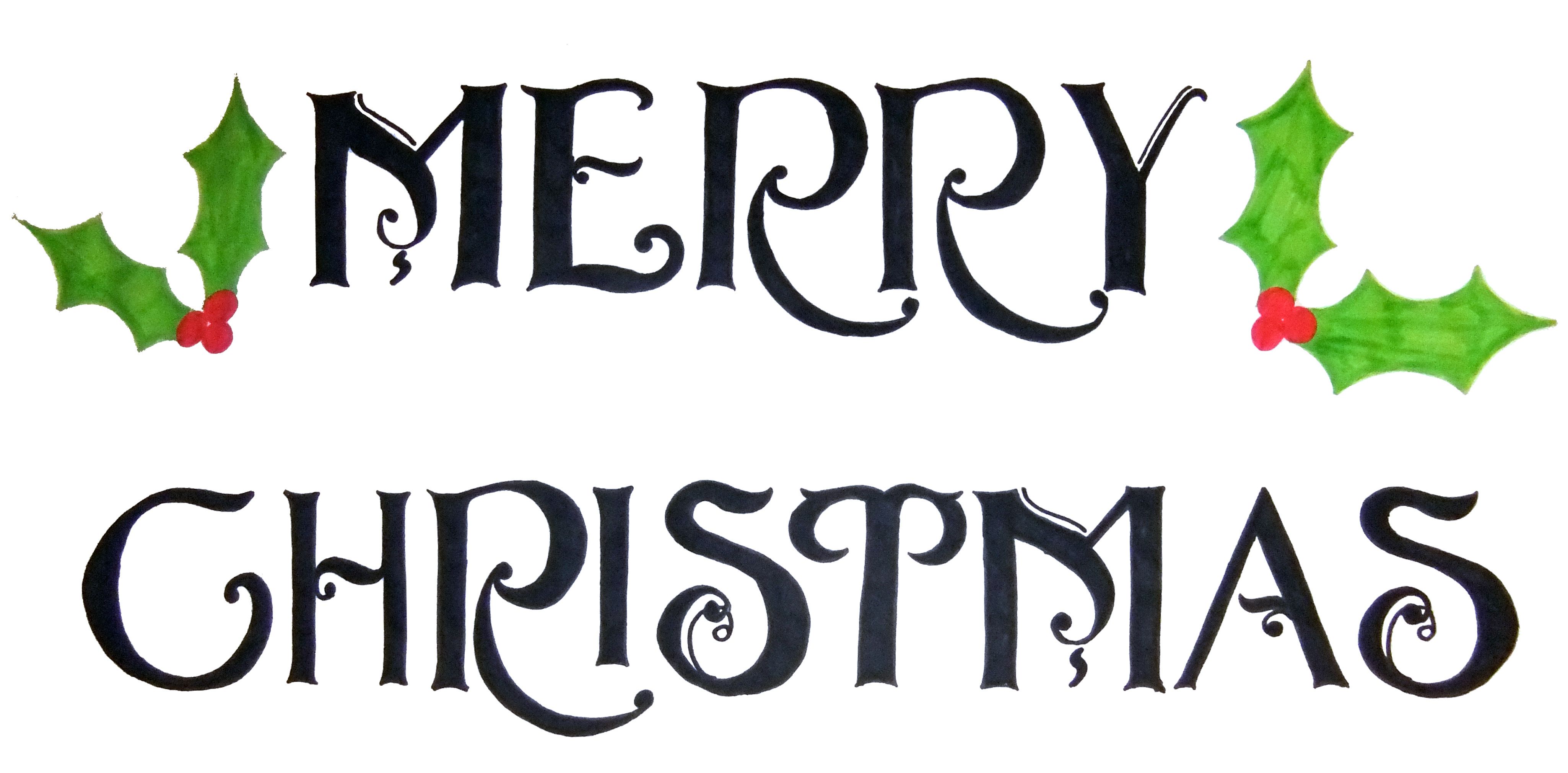 merry christmas word design