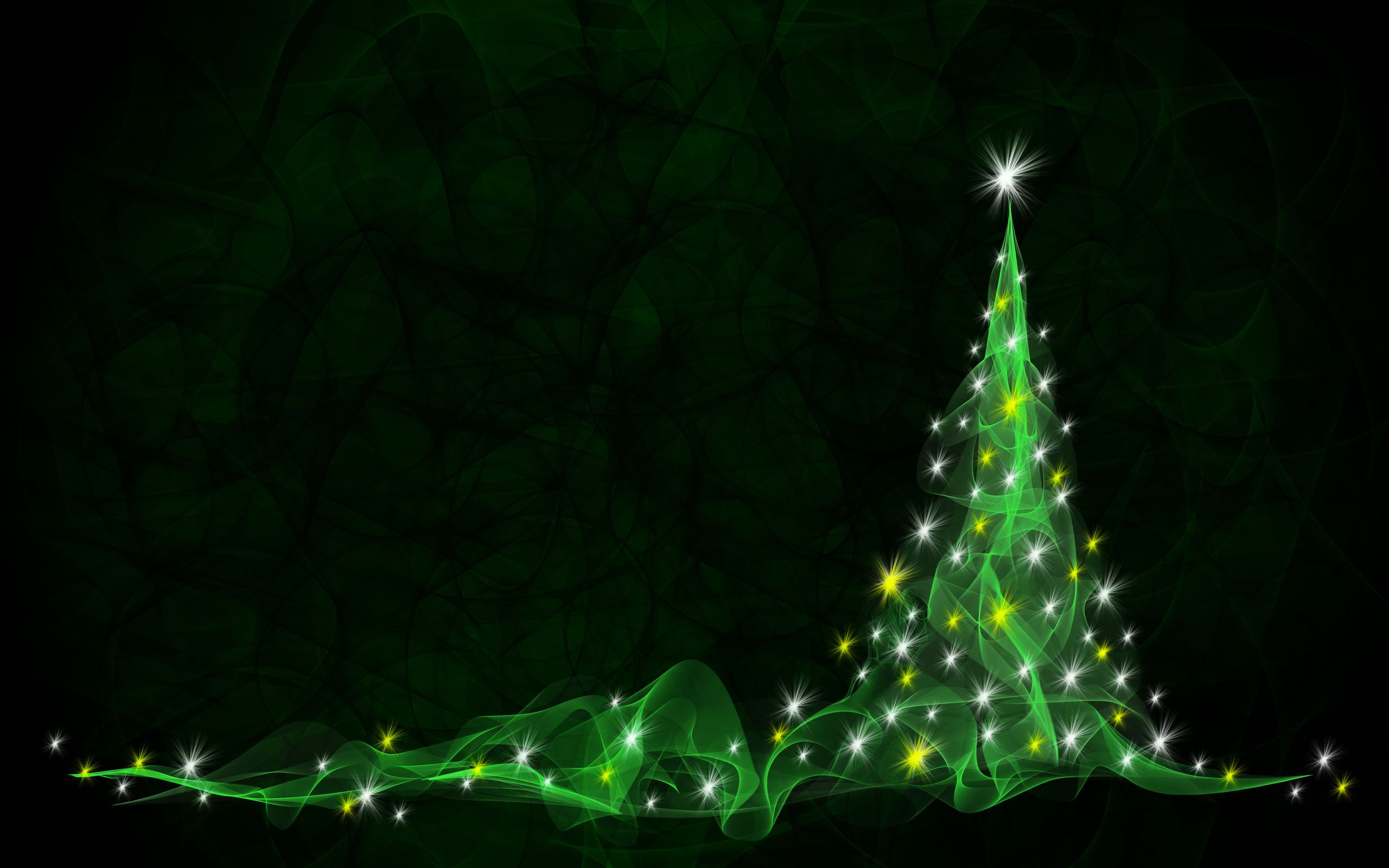 Green Christmas Tree Artwork Wallpaper free desktop background and wallpaper
