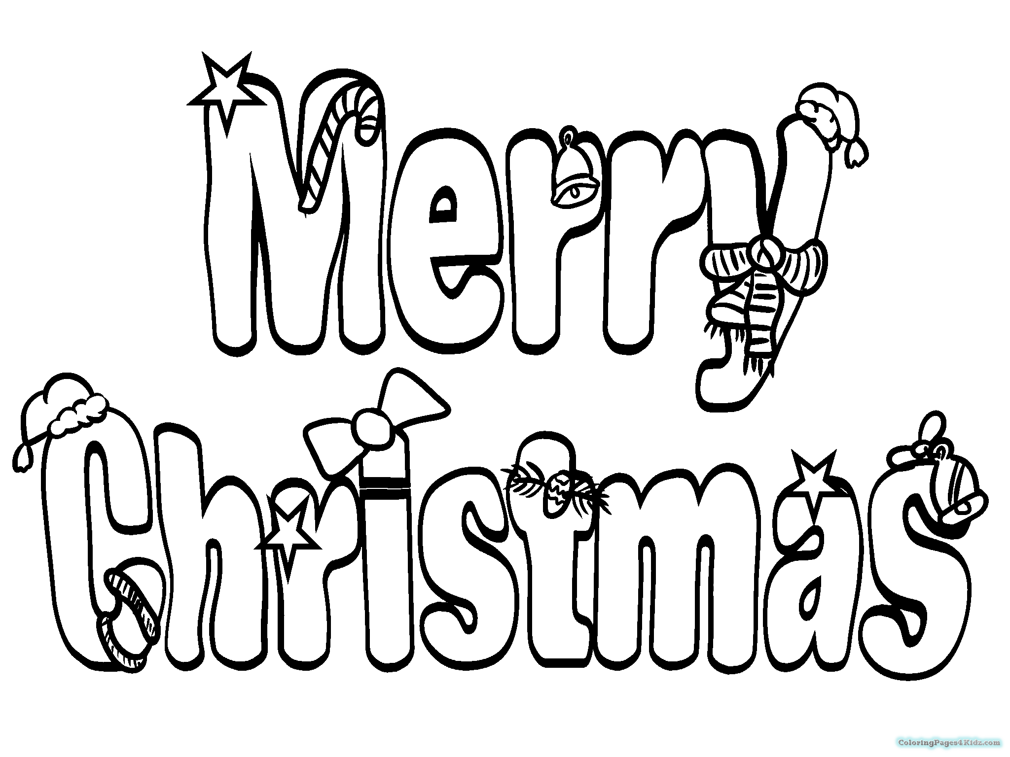 Merry Christmas Word For Kids