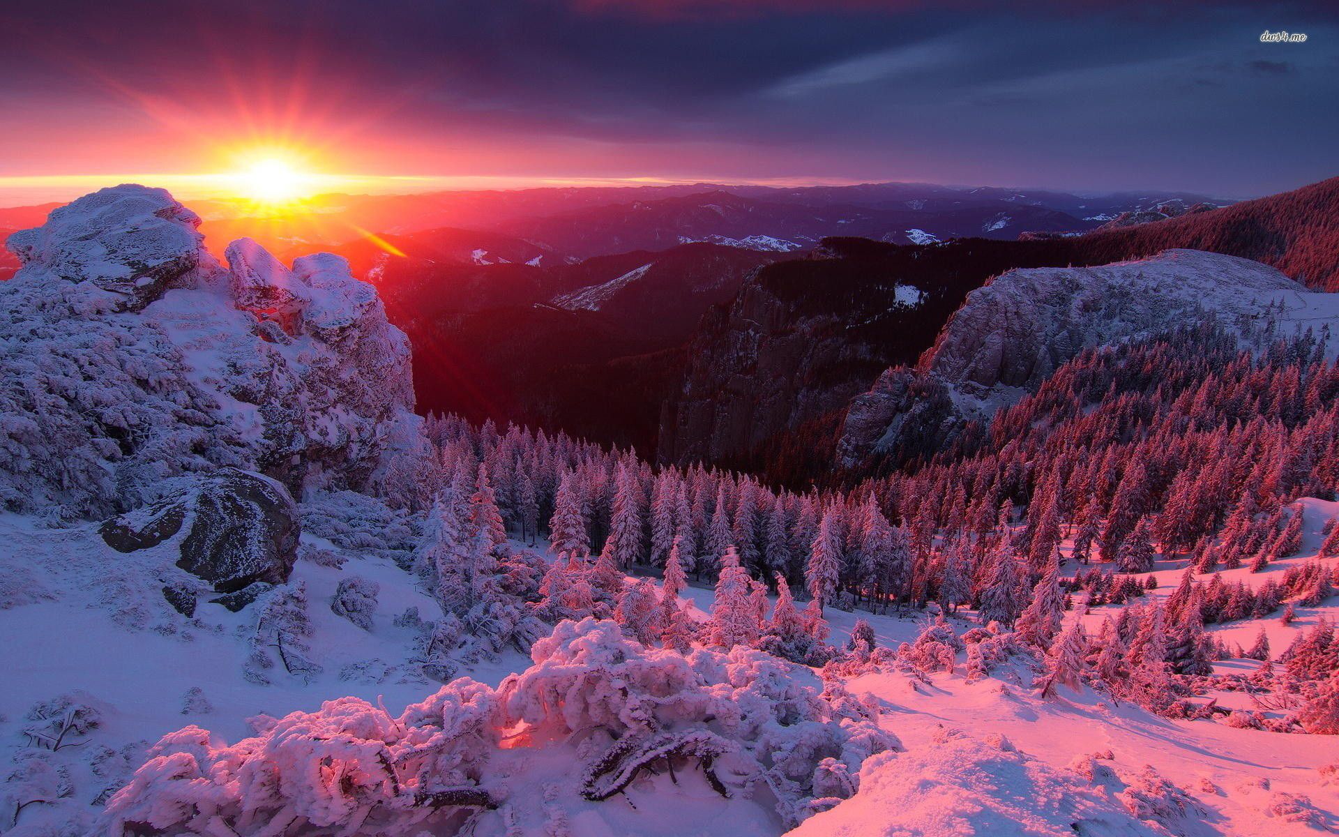 Beautiful Winter Sunset Wallpaper Free Beautiful Winter Sunset Background