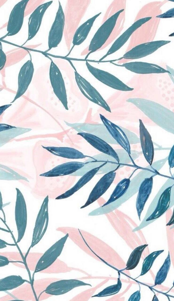 Pastel leaves wallpaper