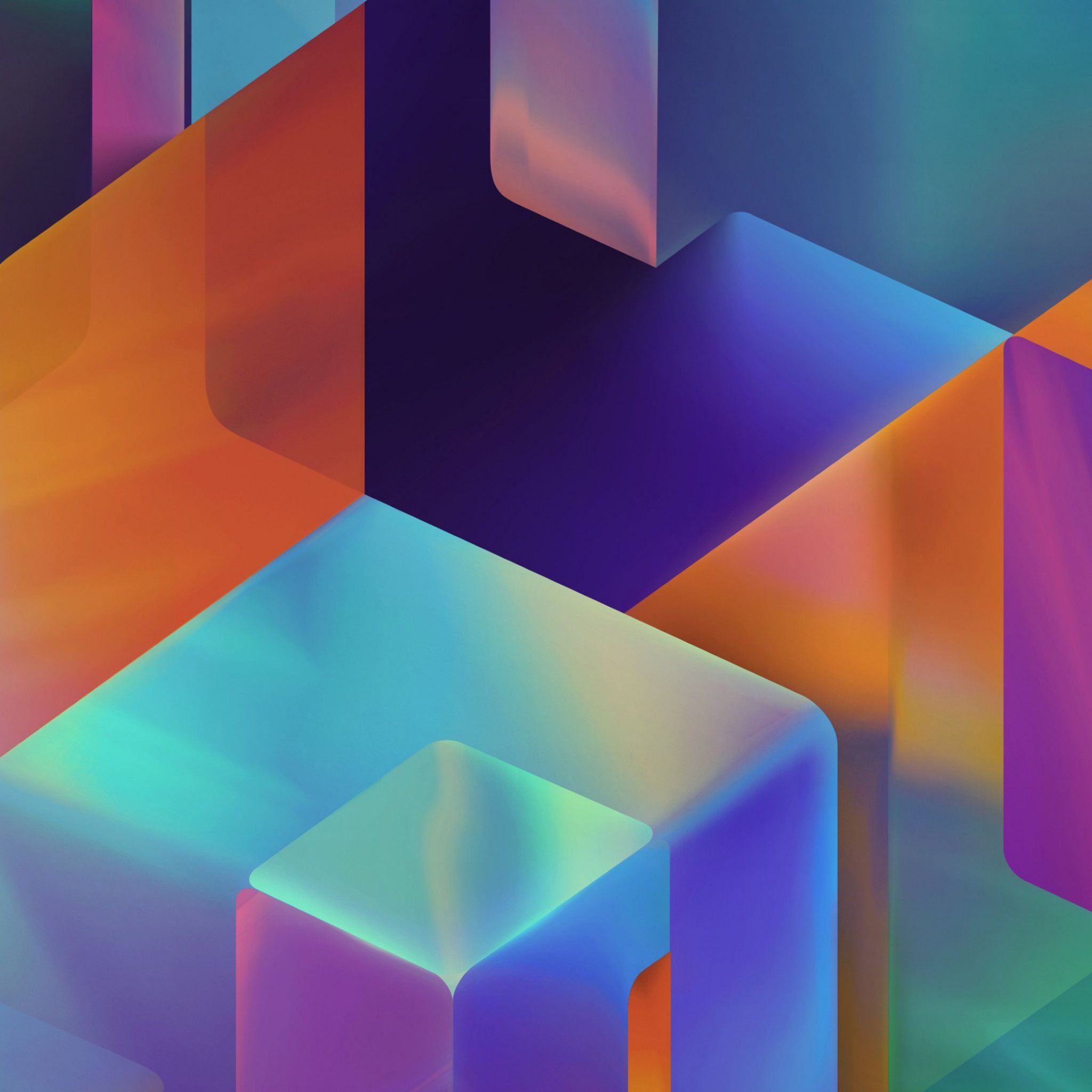 Download wallpaper: Geometric 3D shapes 2048x2048