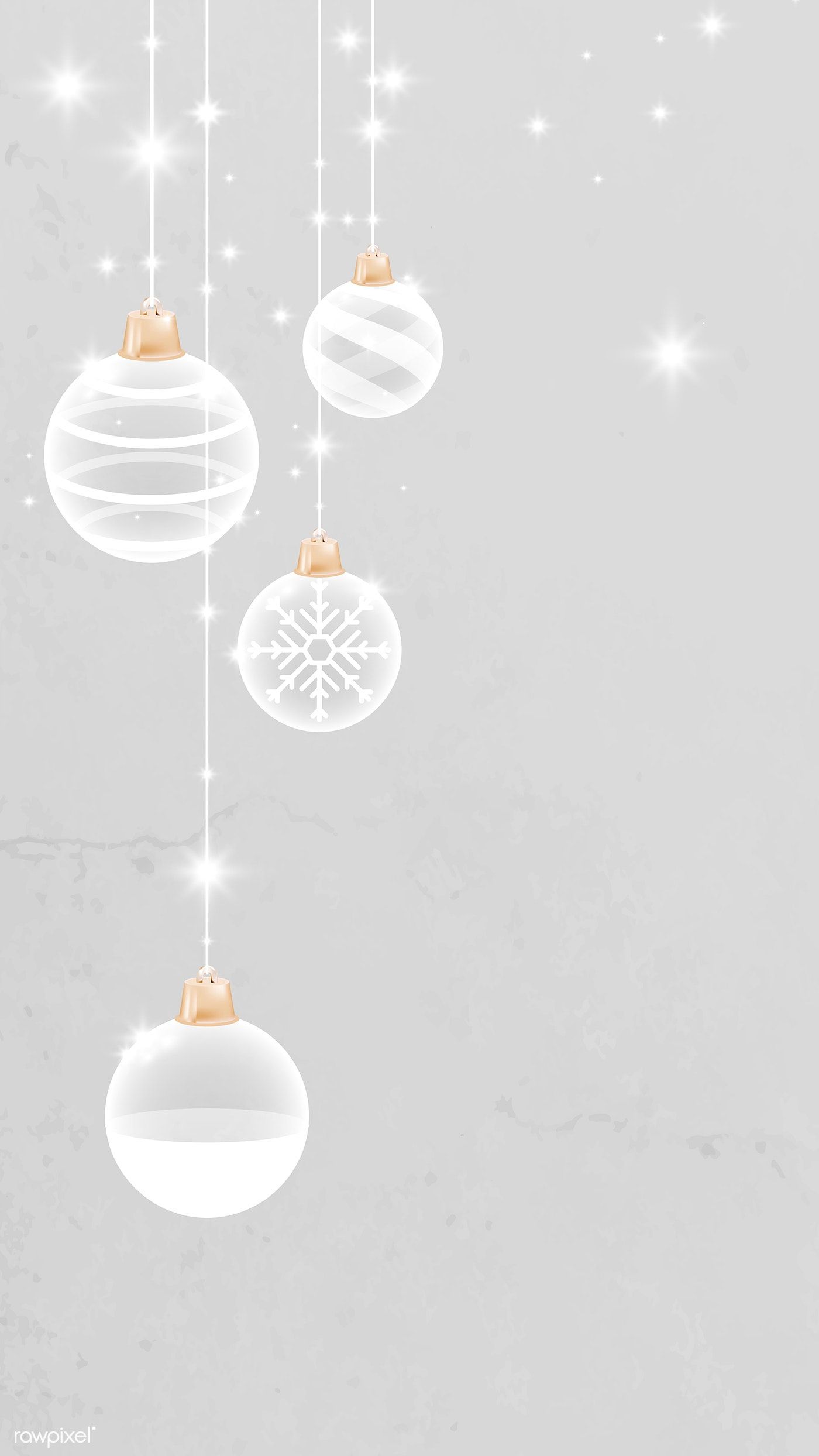 White Christmas bauble patterned on gray mobile phone wallpaper vector. premium imag. Christmas phone wallpaper, Christmas phone background, Christmas wallpaper