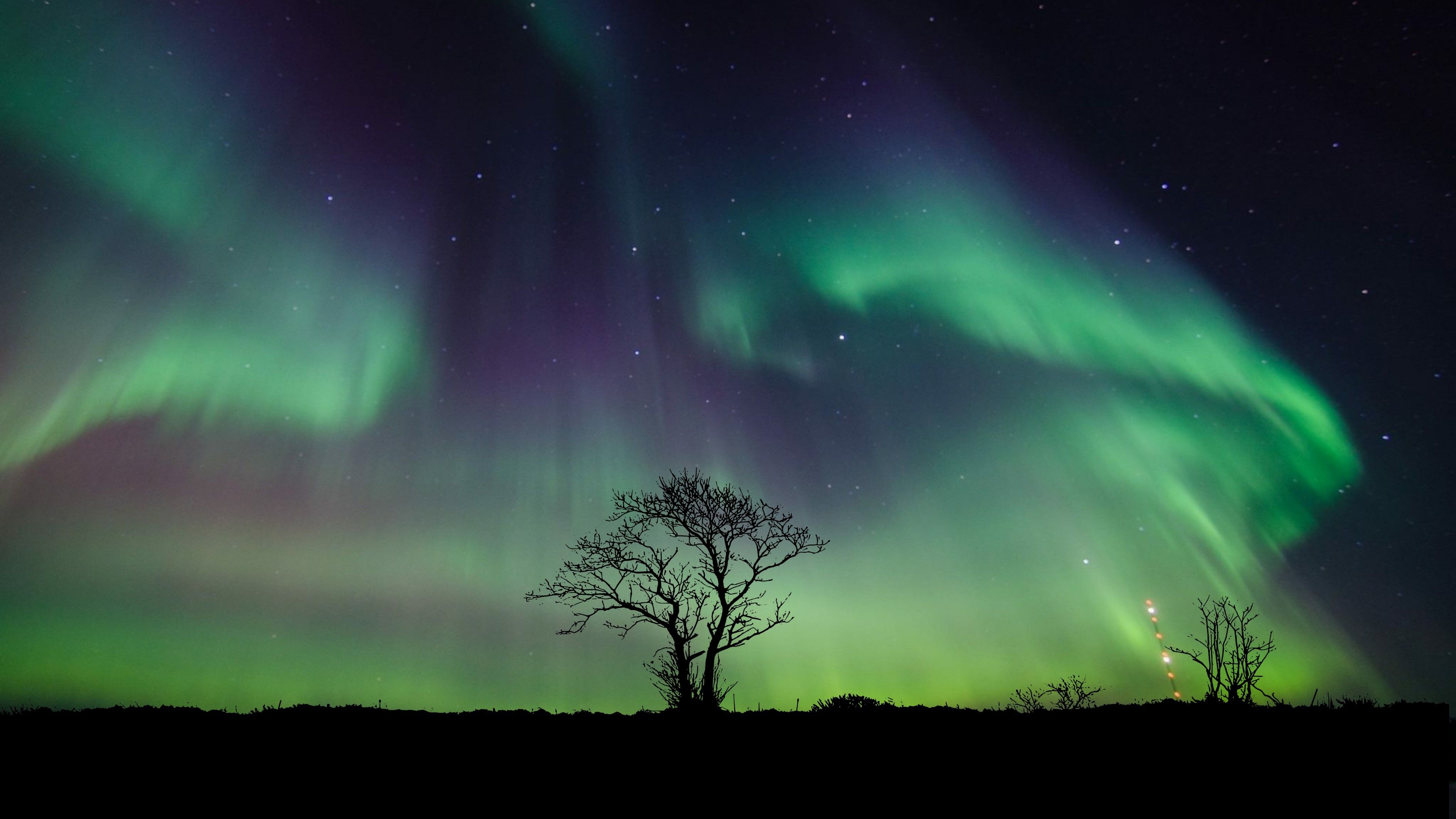 Aurora Borealis 4K Wallpaper, Northern Lights, Night, 5K, Nature